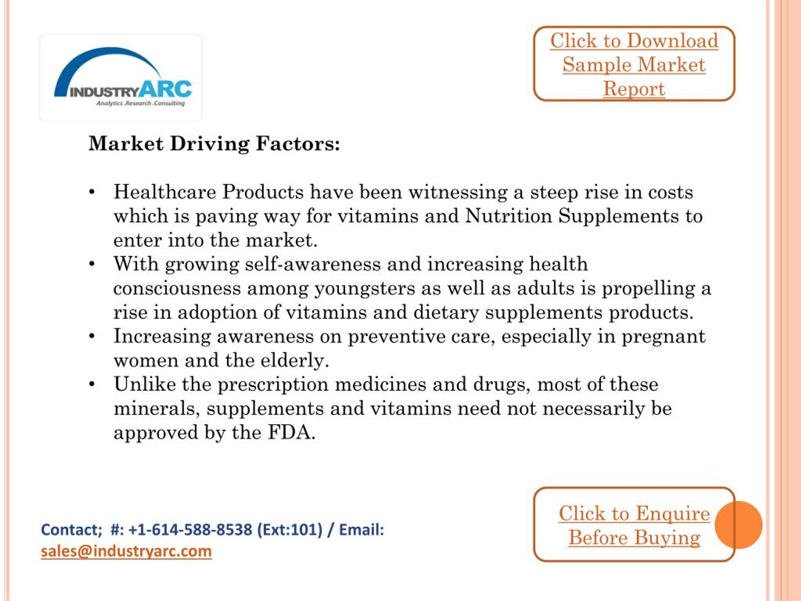 PPT 15. Vitamin and Mineral Supplements Market Diverse vitamins and