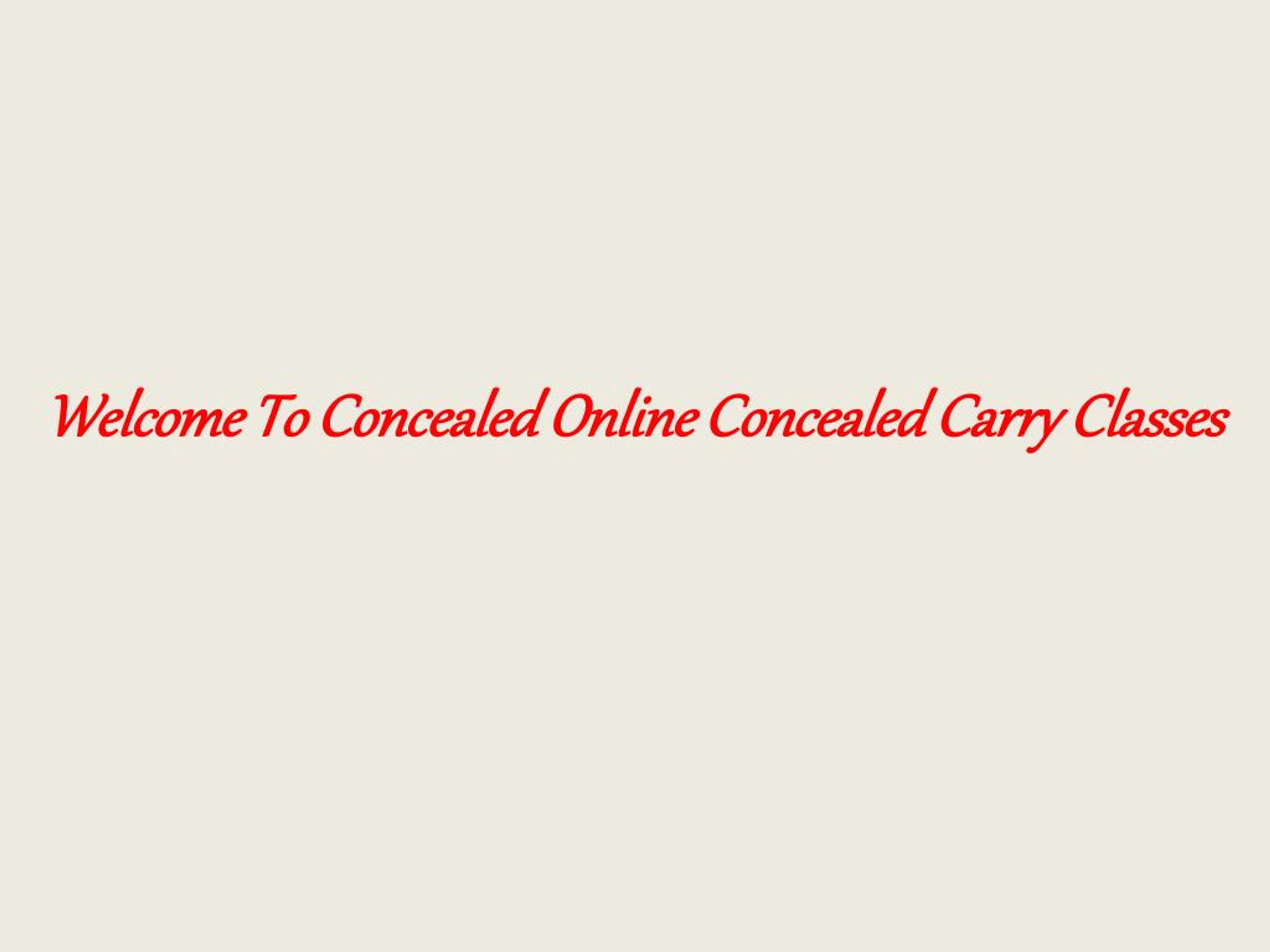 PPT For Successful Concealed Carry