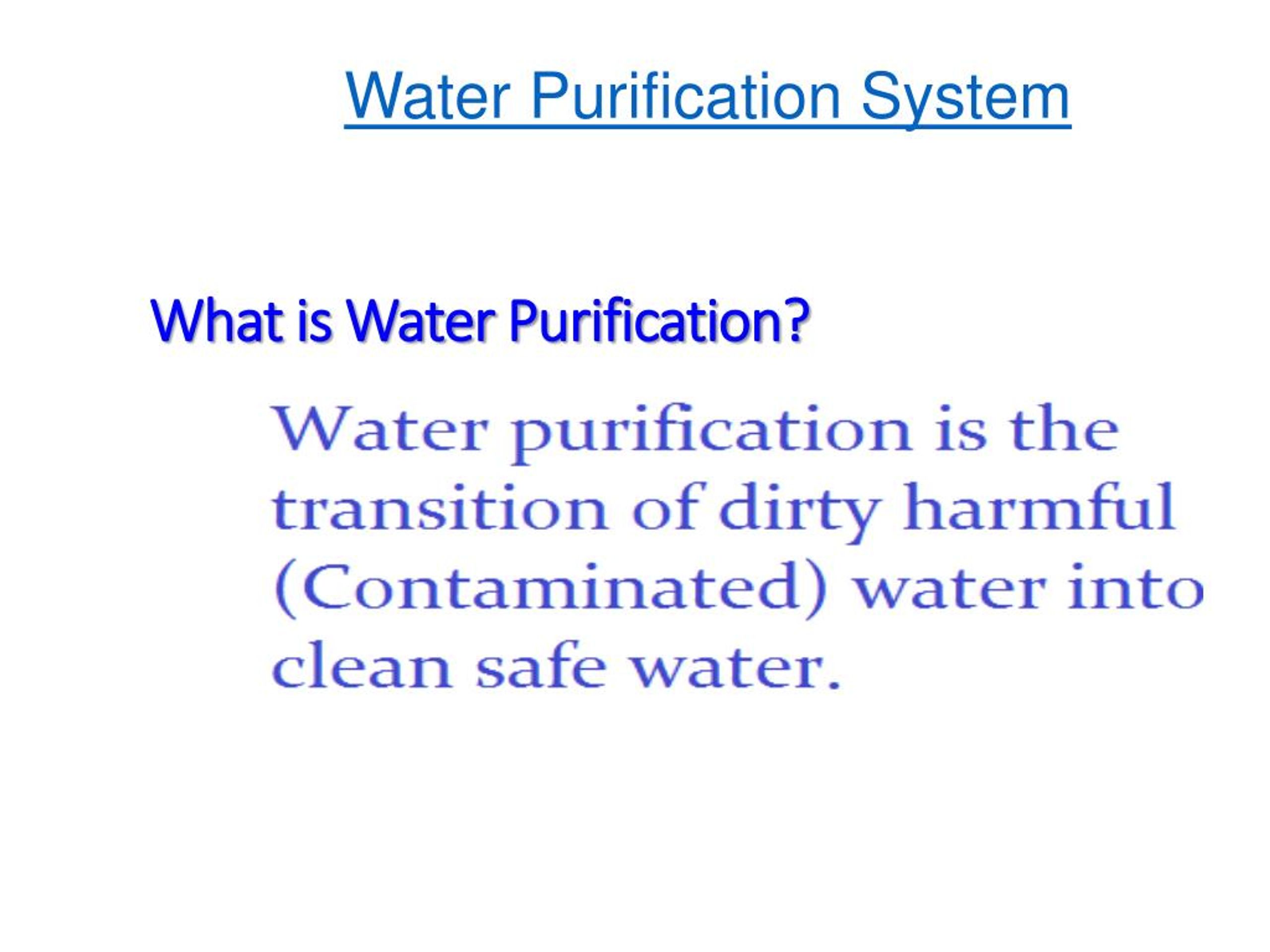 PPT Water Purification System PowerPoint Presentation, free download