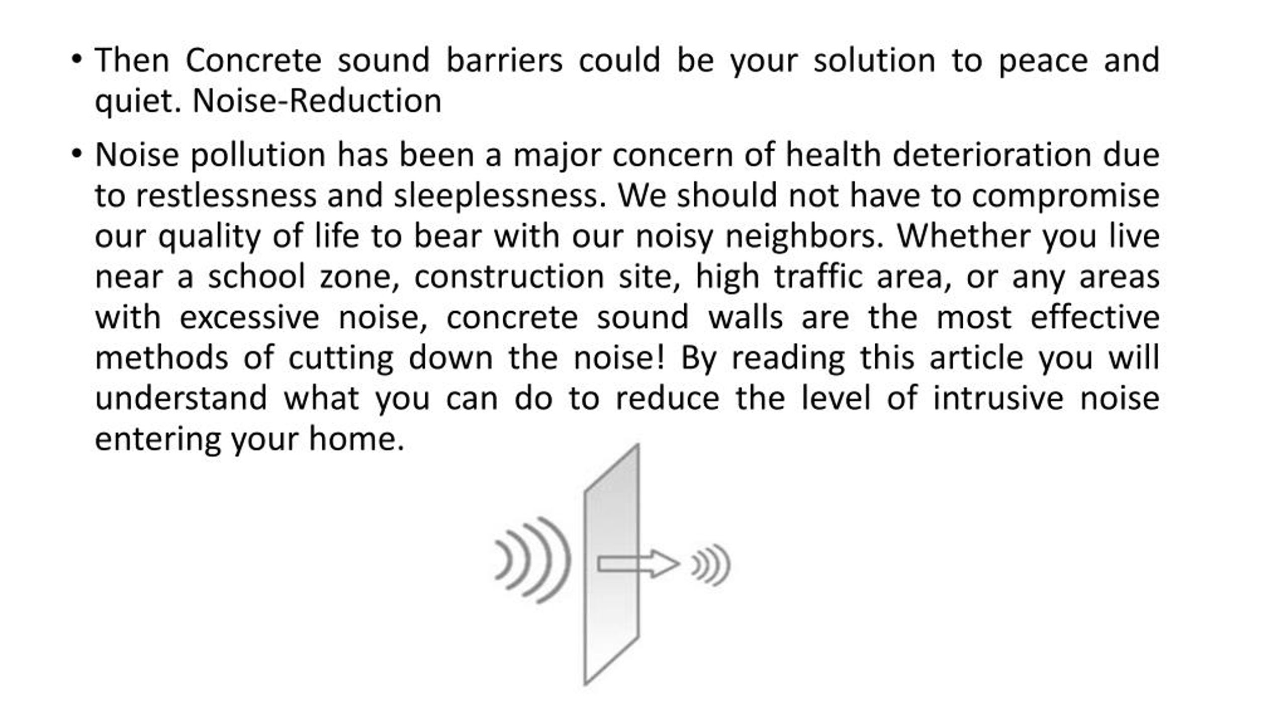 PPT Concrete Sound Wall Noise Reduction PowerPoint Presentation