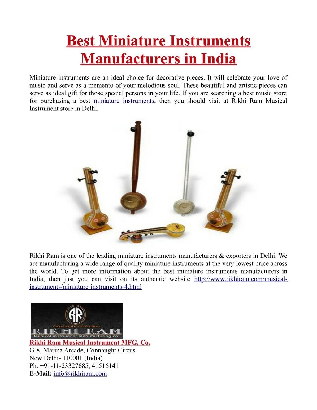 PPT Best Miniature Instruments Manufacturers in India PowerPoint