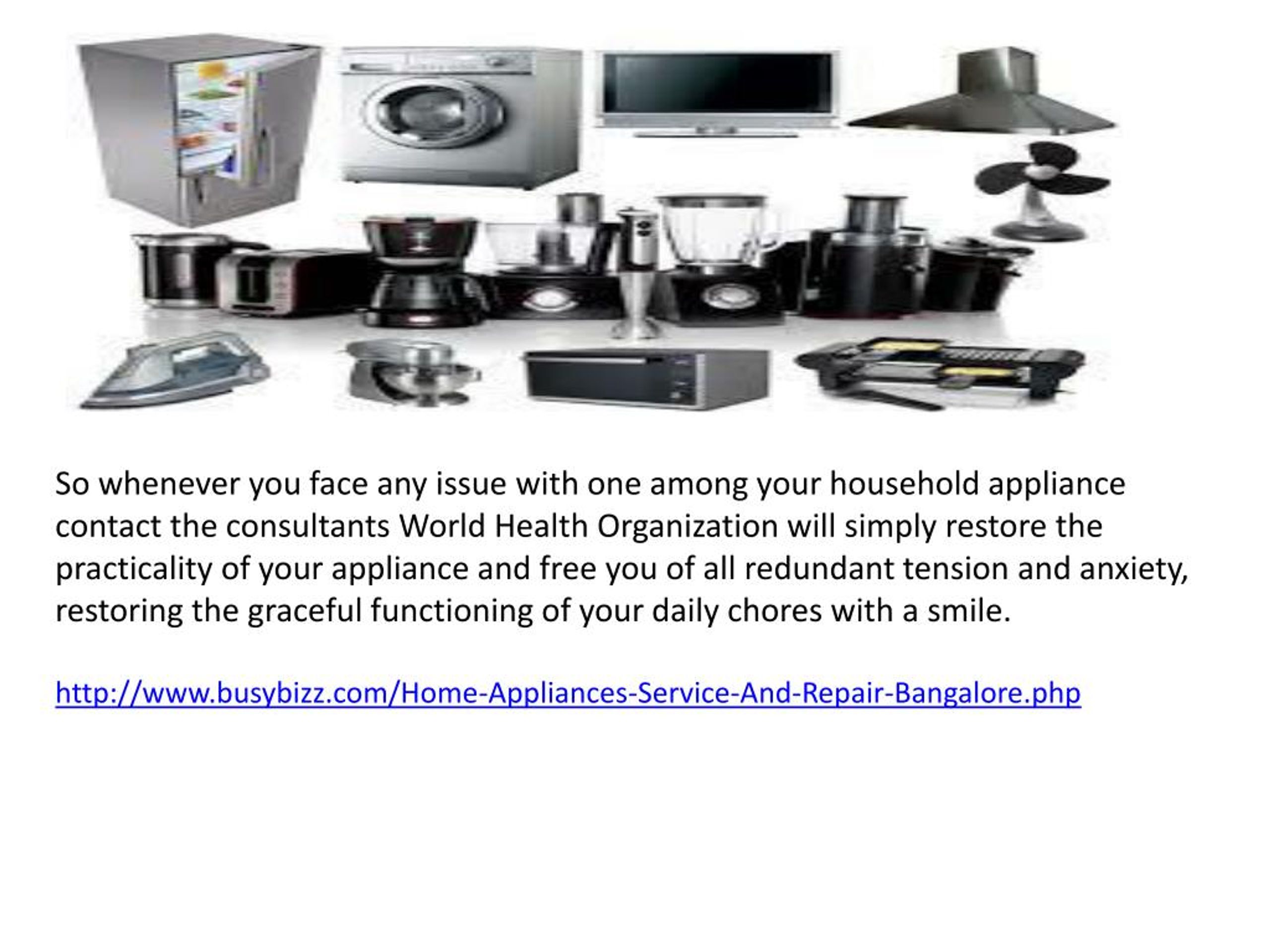 PPT home appliances services in bangalore Home appliances services