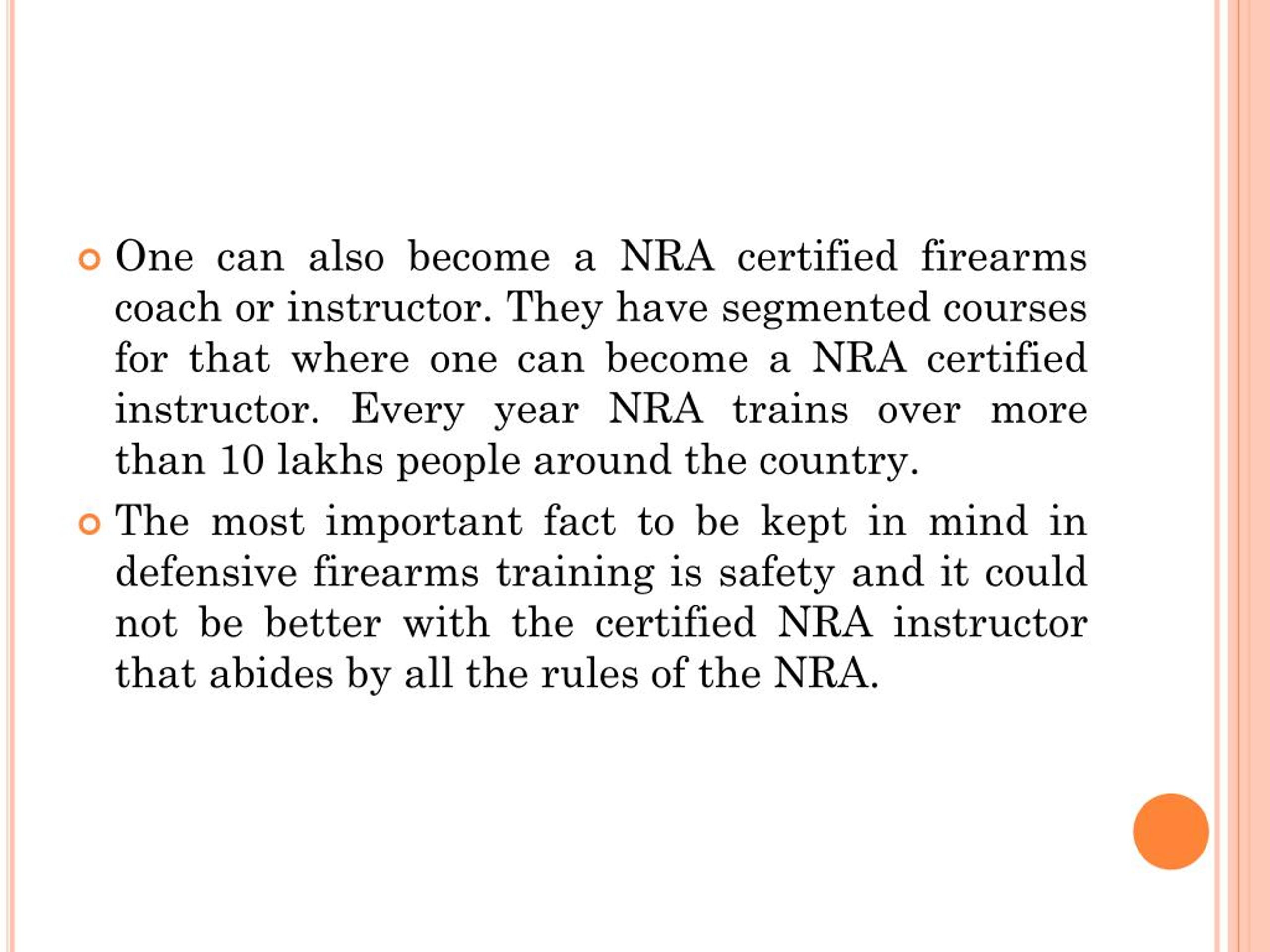 PPT Defensive firearms training with nra certified instructor