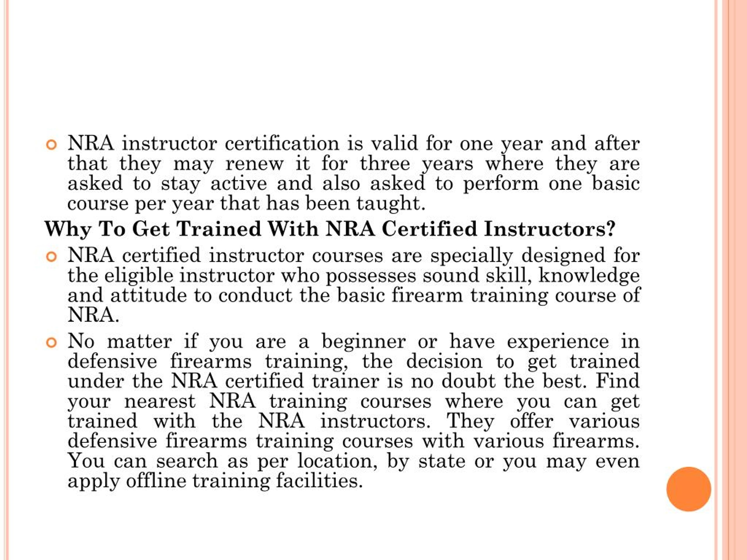 PPT Defensive firearms training with nra certified instructor