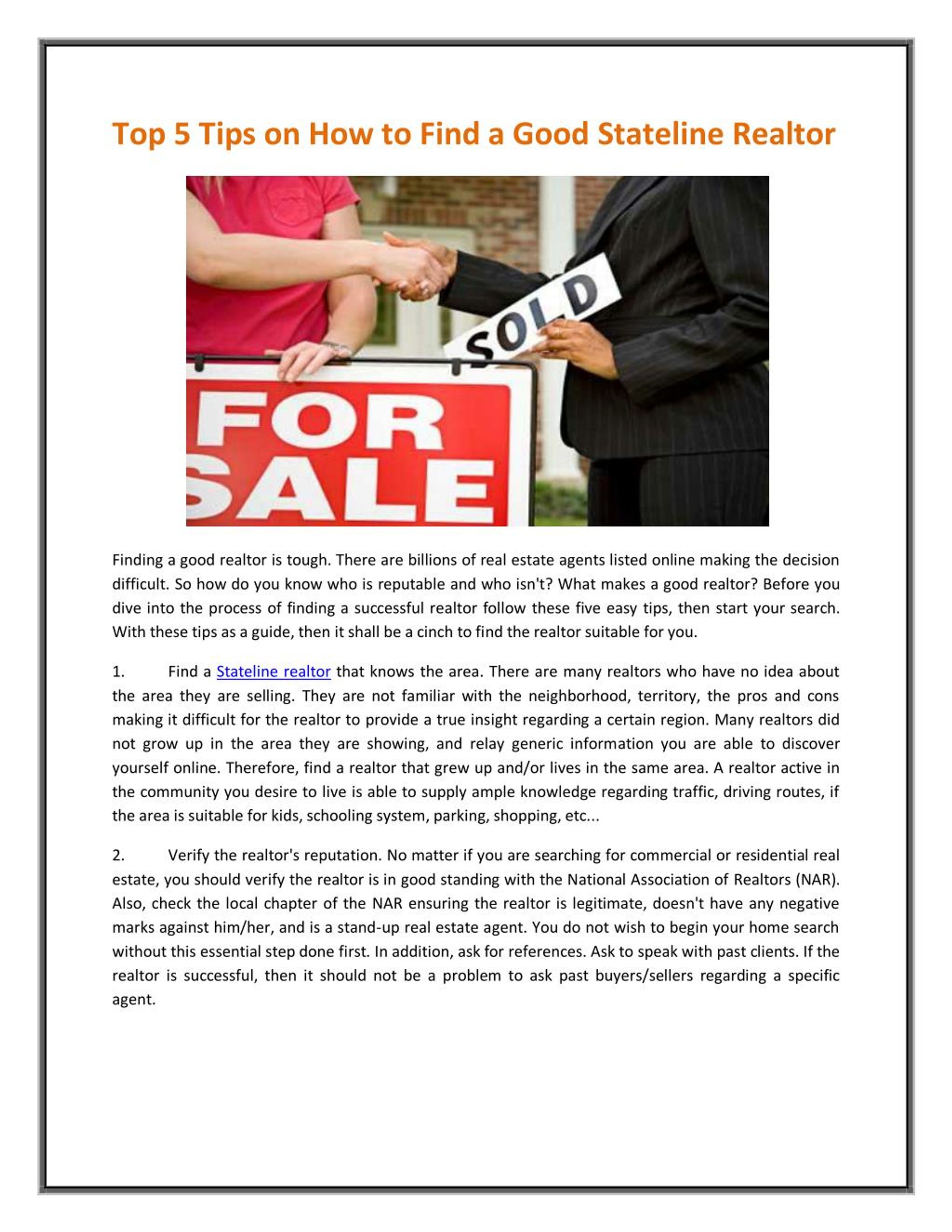 PPT Stateline Realtor PowerPoint Presentation, free download ID7457532