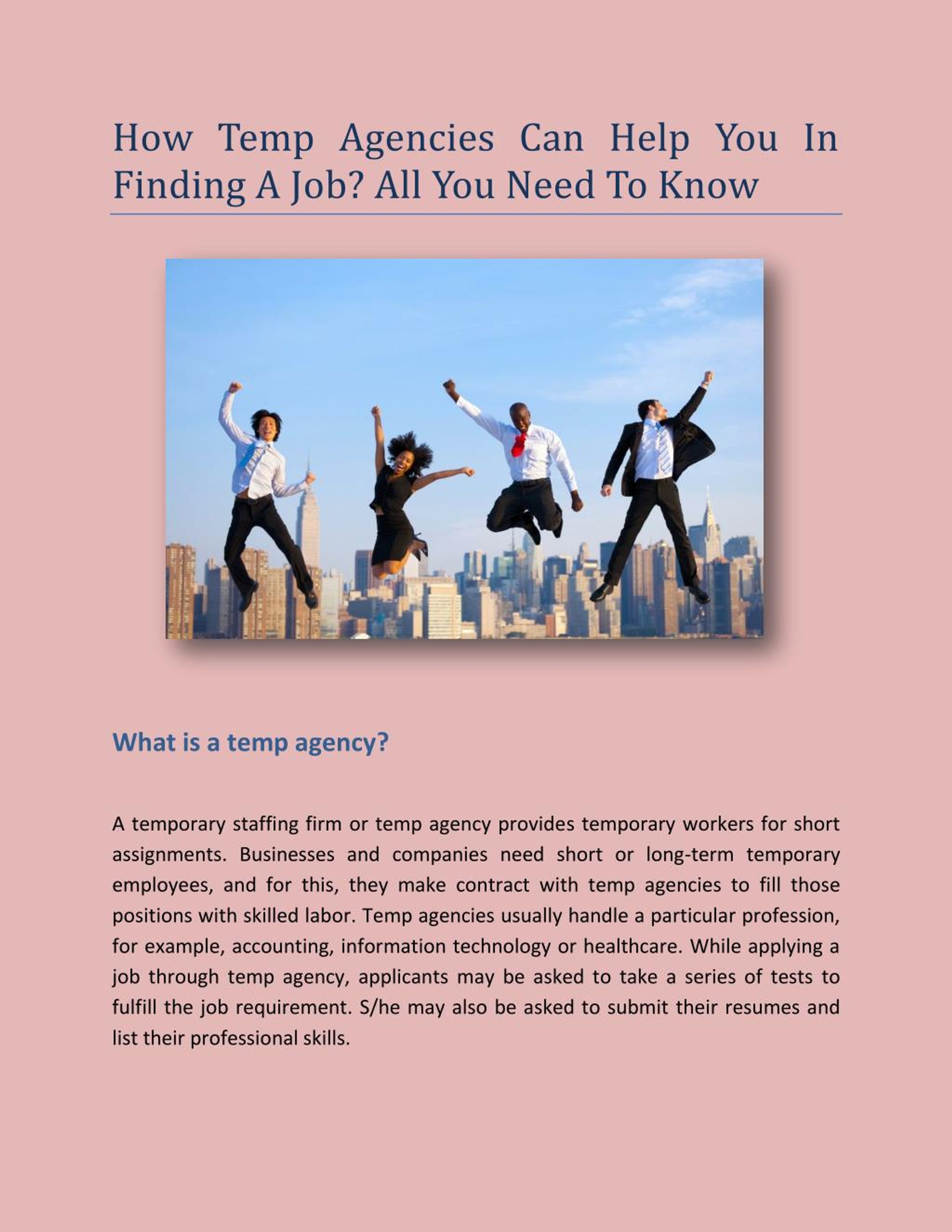PPT How Temp Agencies Can Help You In Finding A Job? All You Need To