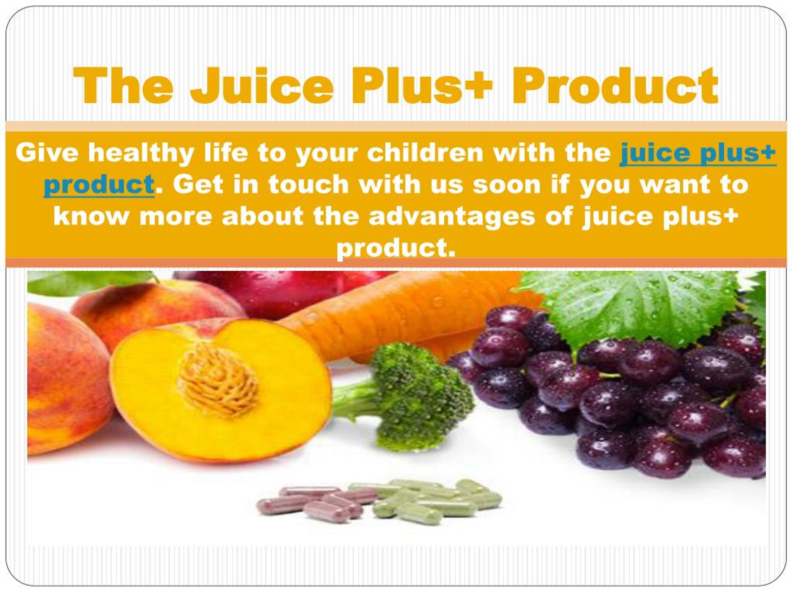 PPT Juice Plus Company PowerPoint Presentation, free download ID7458536