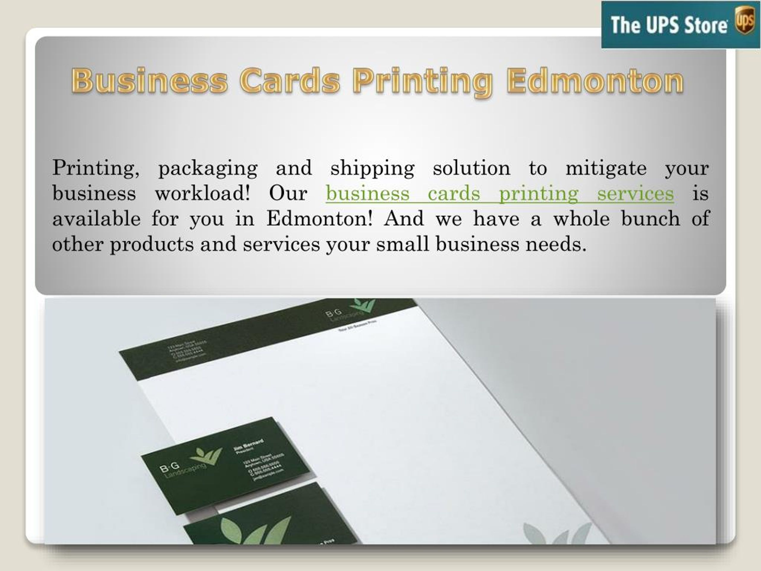 PPT Choose Business Cards Printing Service in Edmonton From The UPS