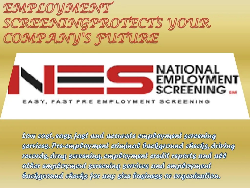 PPT National PreEmployment check criminal record of All