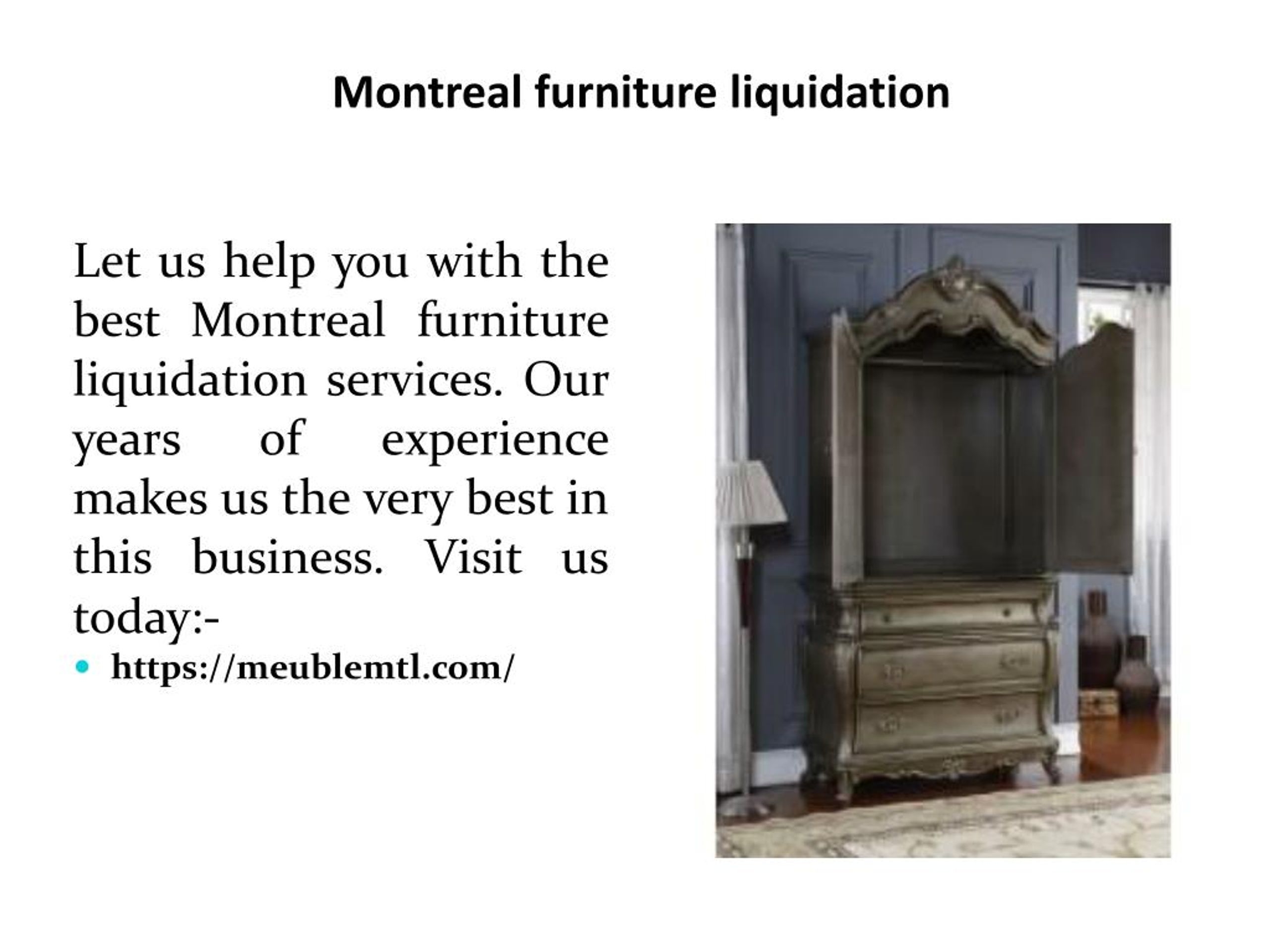 PPT Montreal furniture liquidation PowerPoint Presentation, free