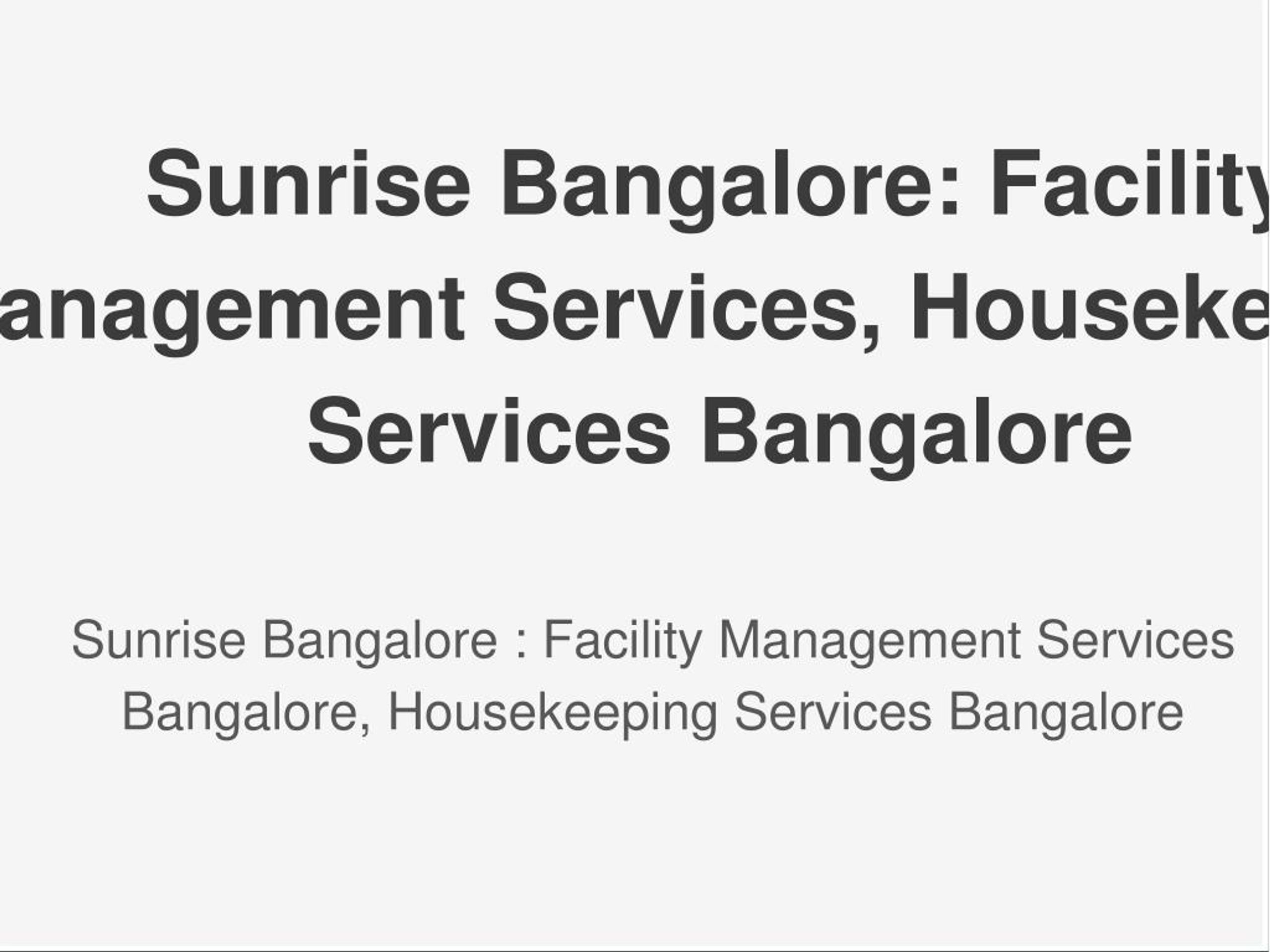 PPT Facility Management Services Housekeeping Services PowerPoint