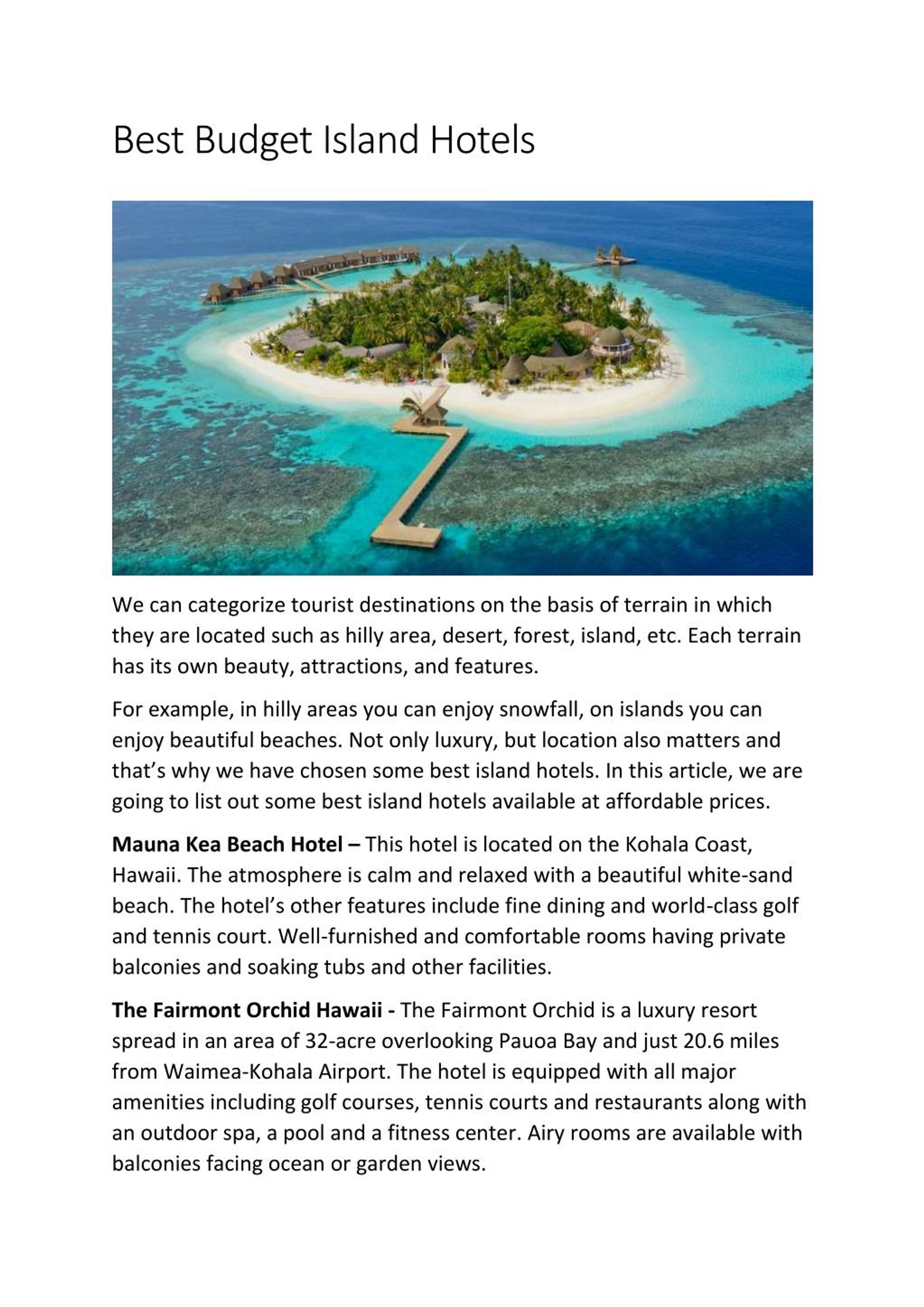 PPT Best Island Hotels around the Globe PowerPoint Presentation, free