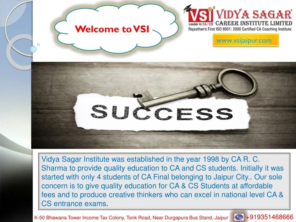 PPT Best CA Coaching Institute for IPCC and CPT VSI Jaipur