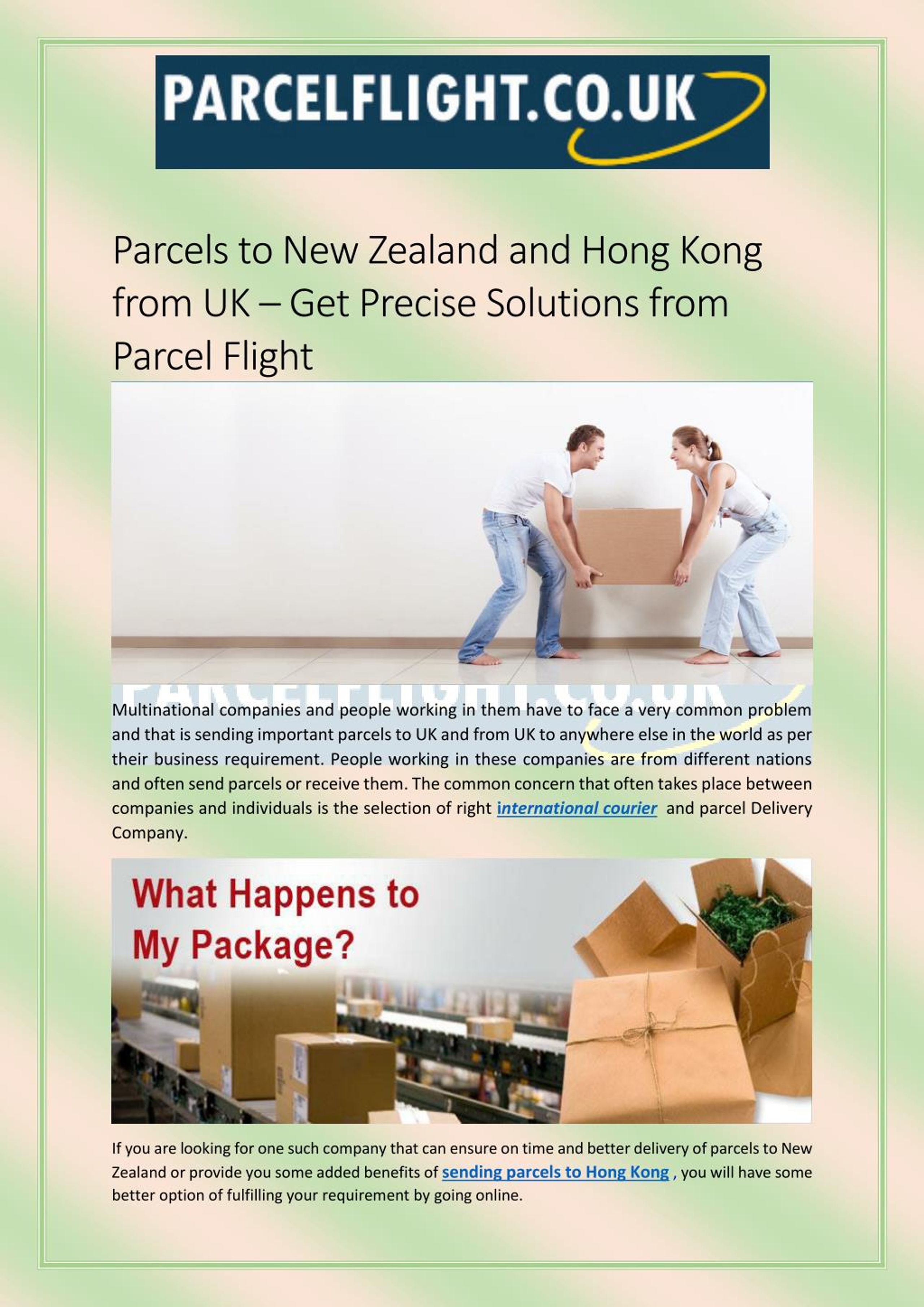 PPT Parcels to New Zealand and Hong Kong from UK Get Precise