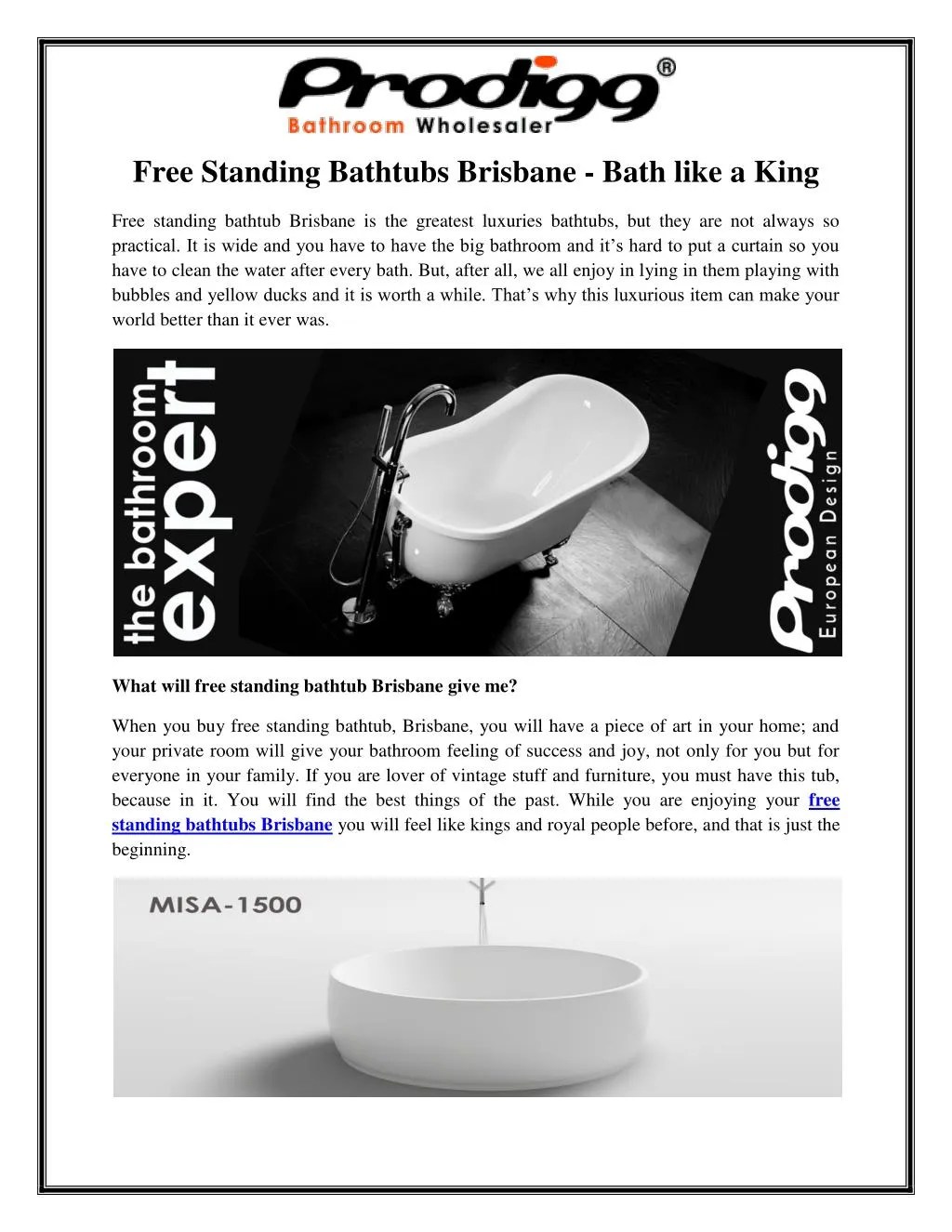 PPT Free Standing Bathtubs Brisbane Bath like a King PowerPoint