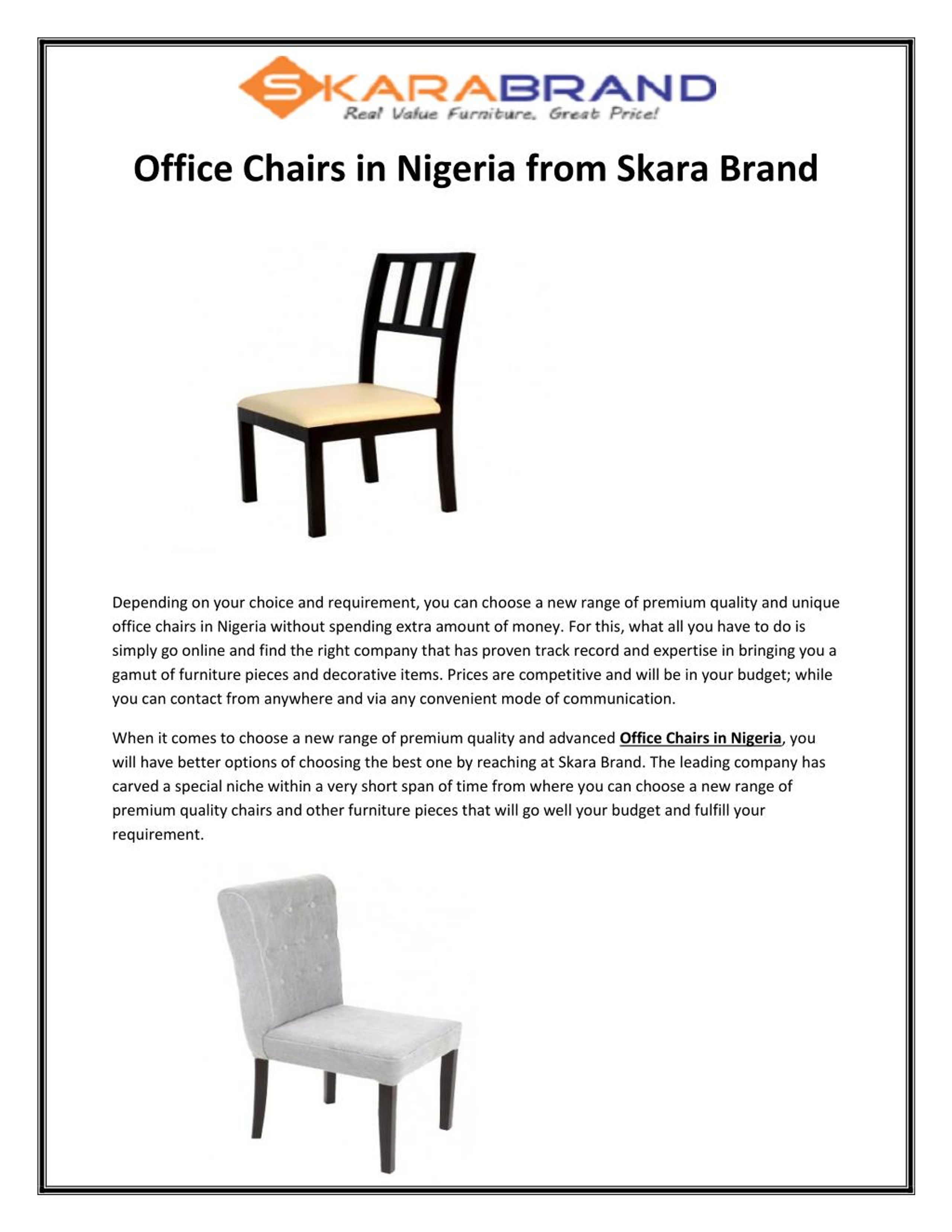 PPT Office Chairs in Nigeria from Skara Brand PowerPoint Presentation