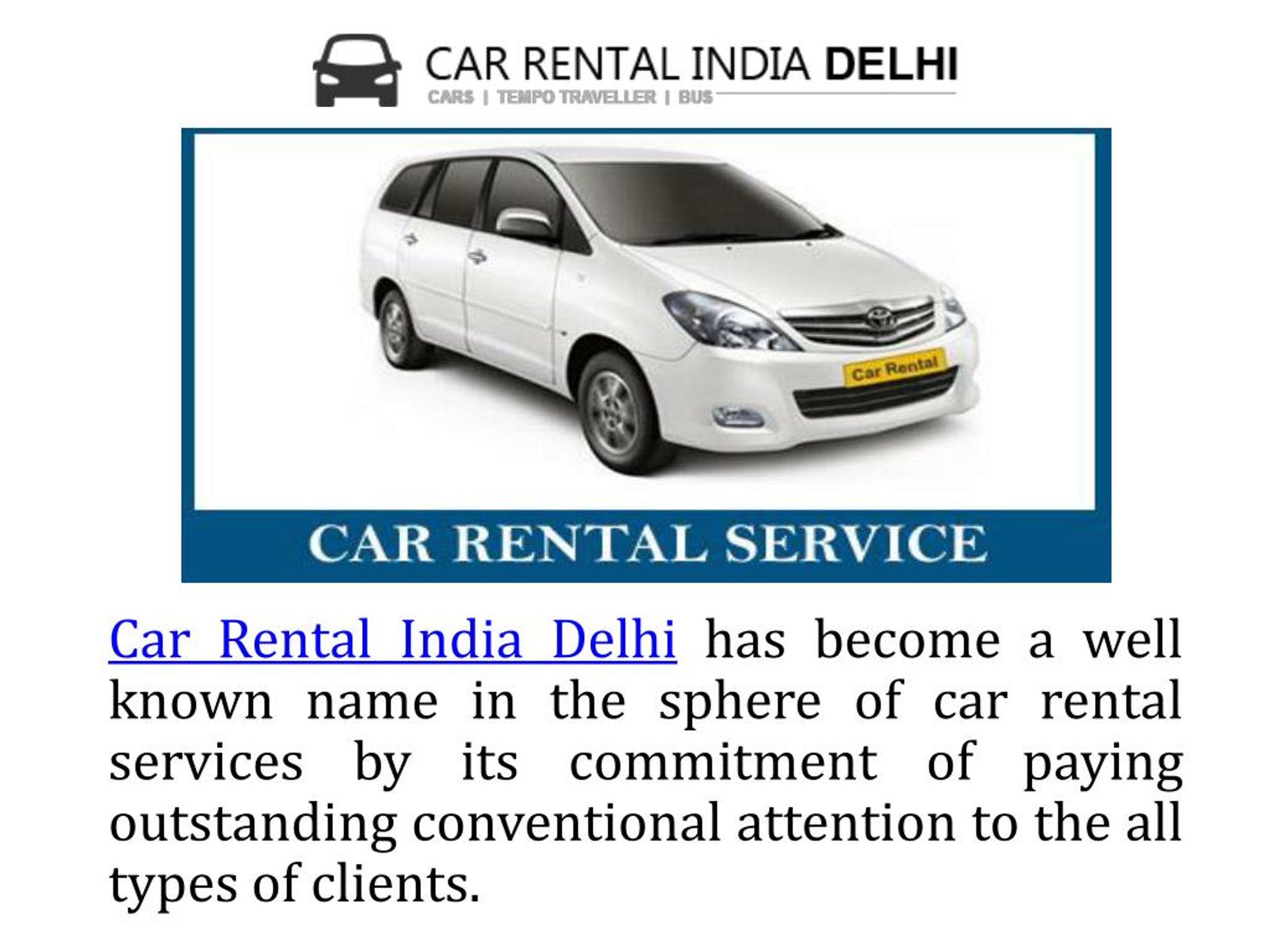 PPT to Our site Car Rental India Delhi Car Hire in Delhi