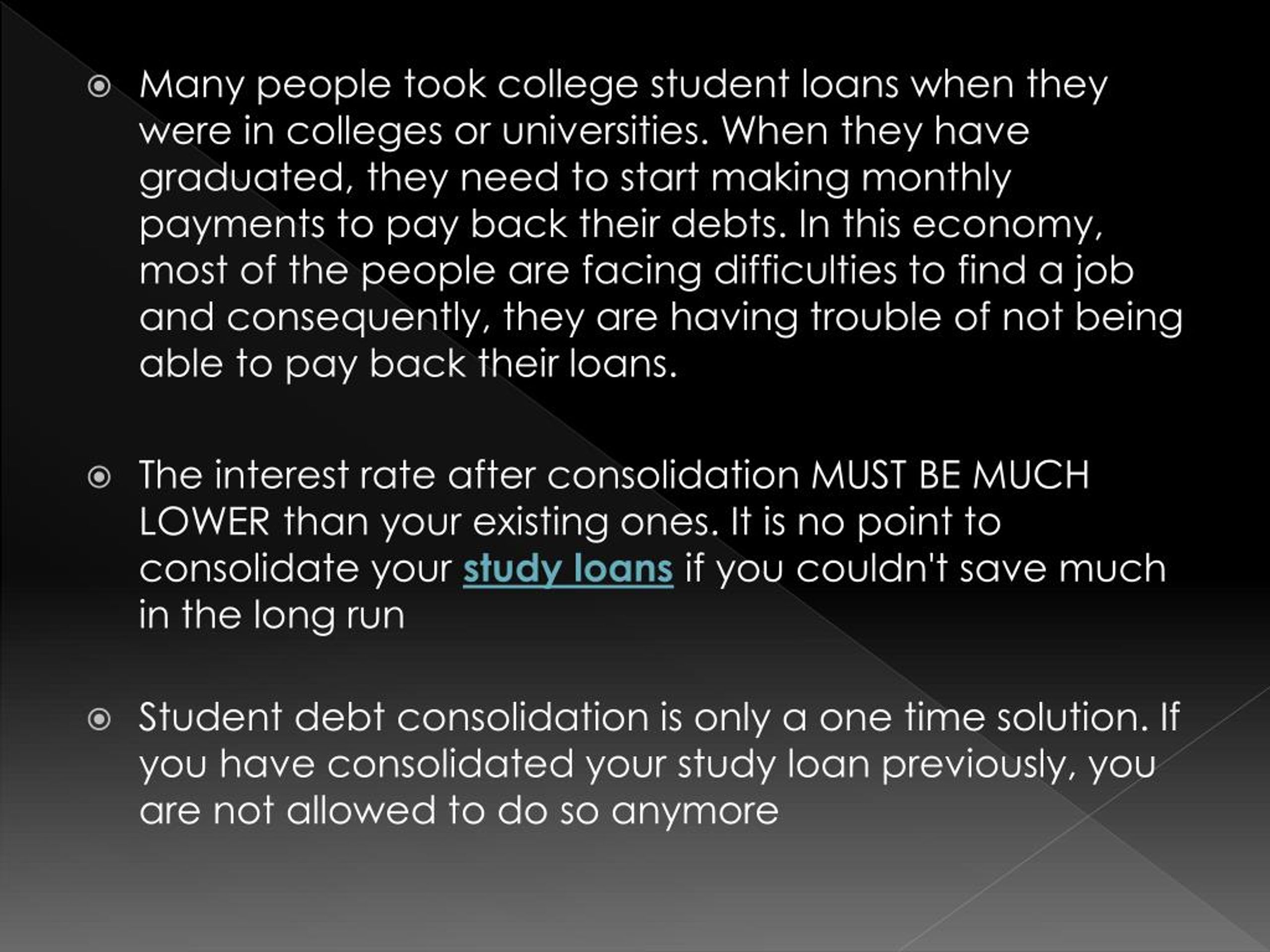 PPT Important Points to Consider Before Consolidating College Student