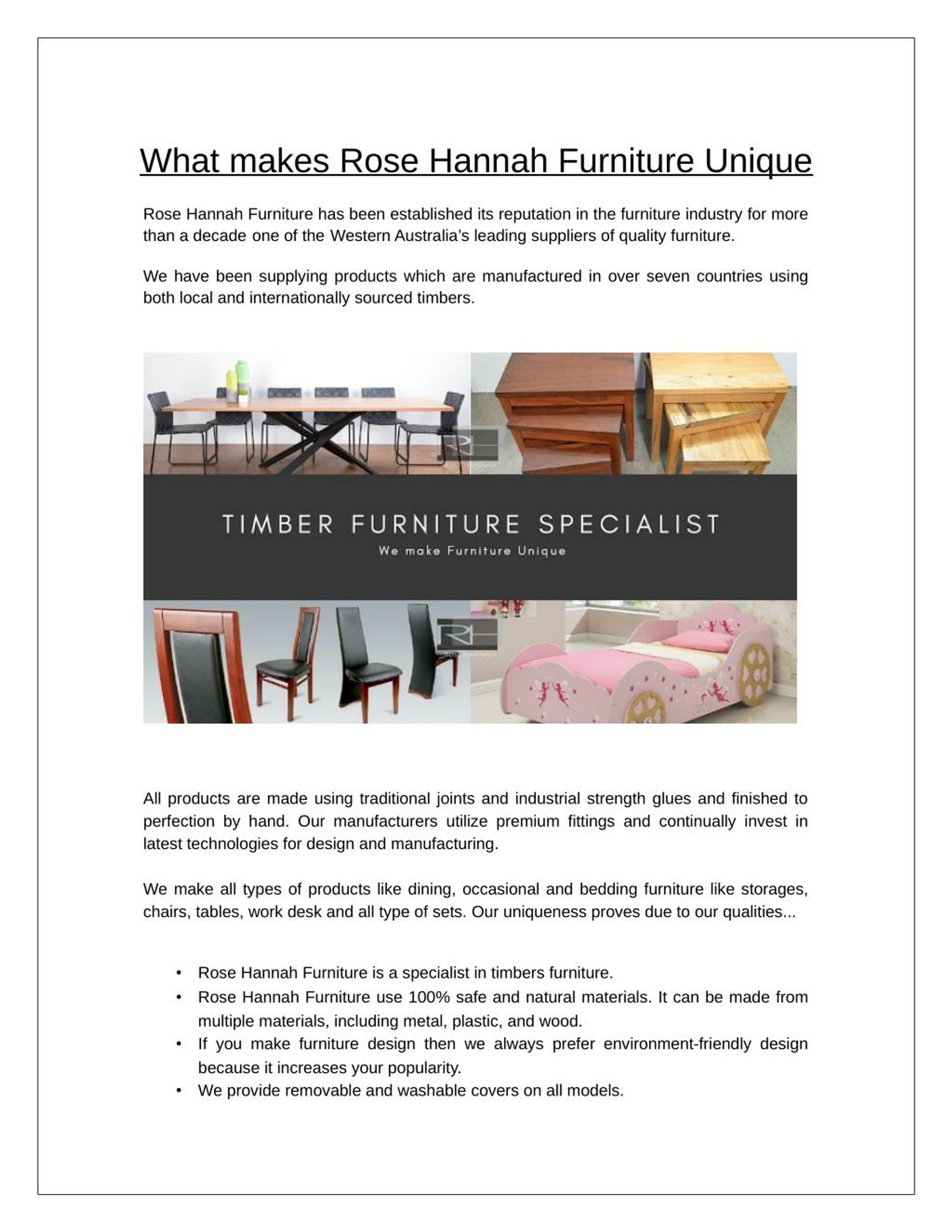 PPT what makes Rose Hannah Furniture Unique? PowerPoint Presentation