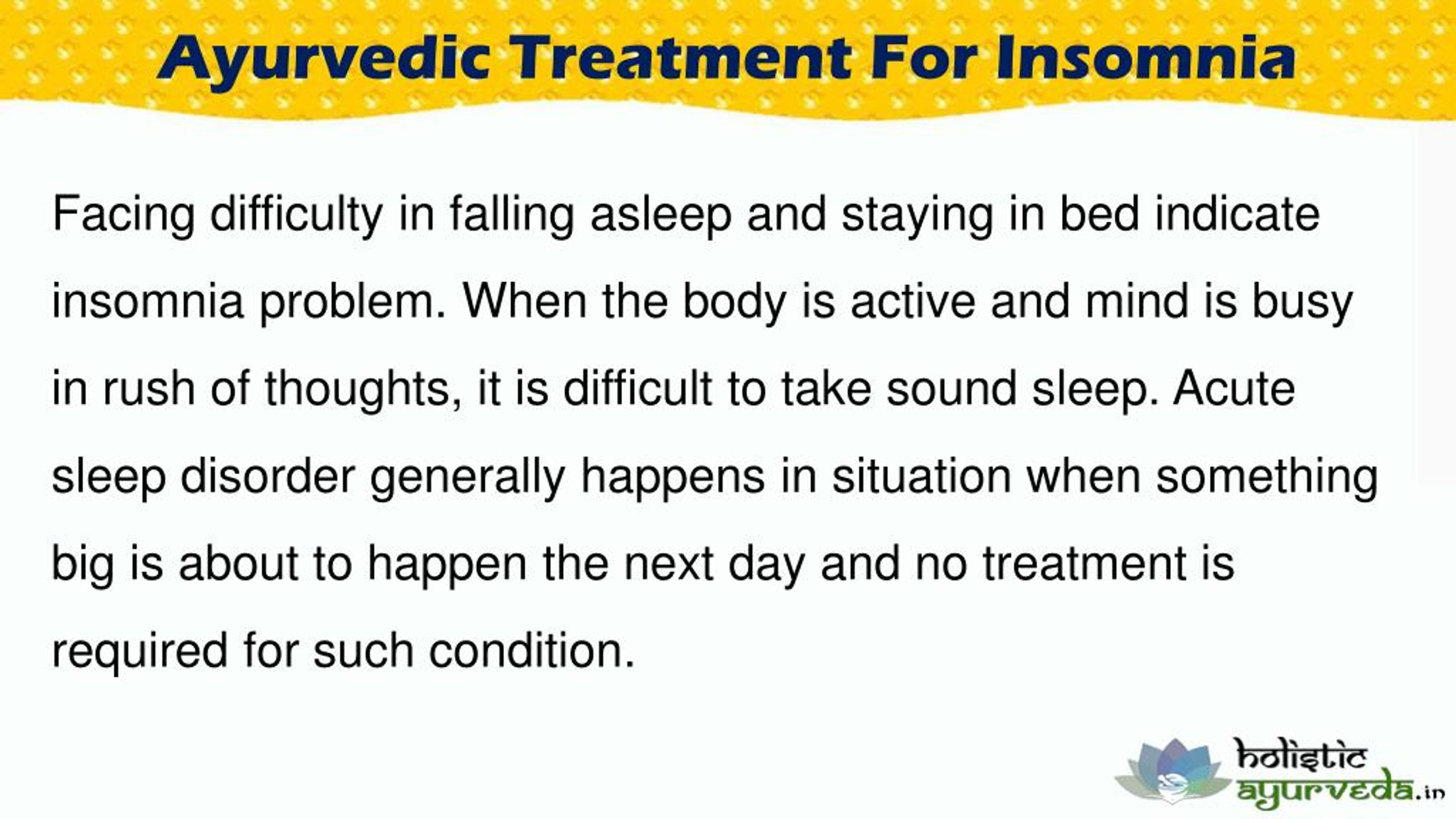 PPT Ayurvedic Treatment For Insomnia To Cure Sleep Disorders