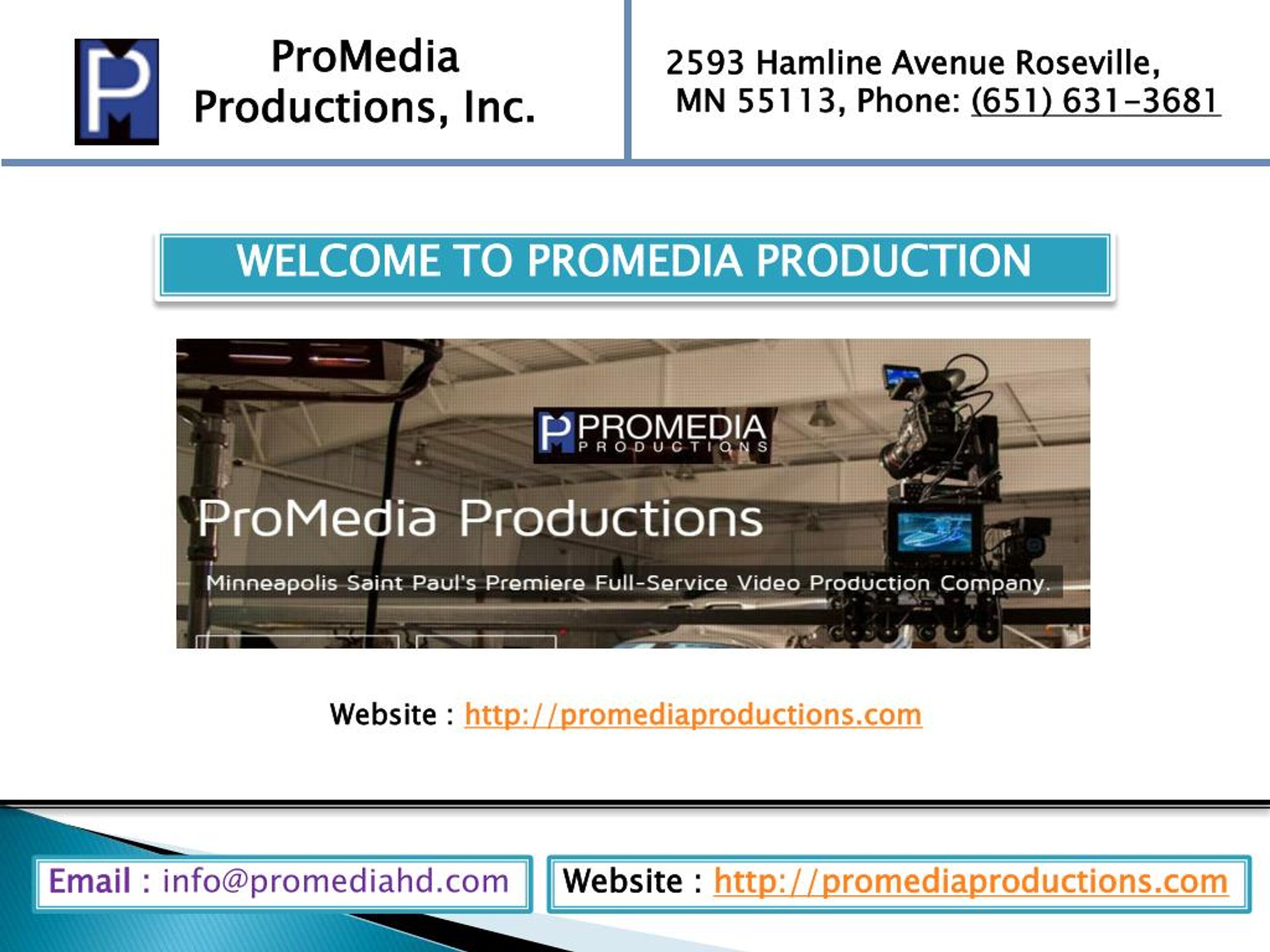PPT Video production company Minneapolis MN PowerPoint Presentation