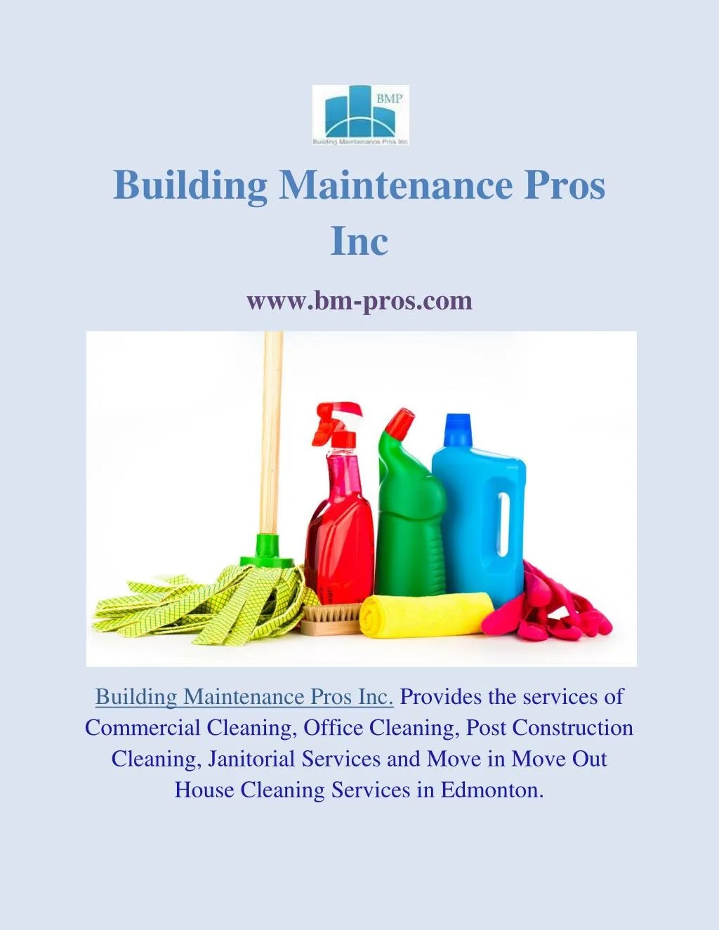 PPT Commercial, Office, Janitorial, Post construction, Move in Move