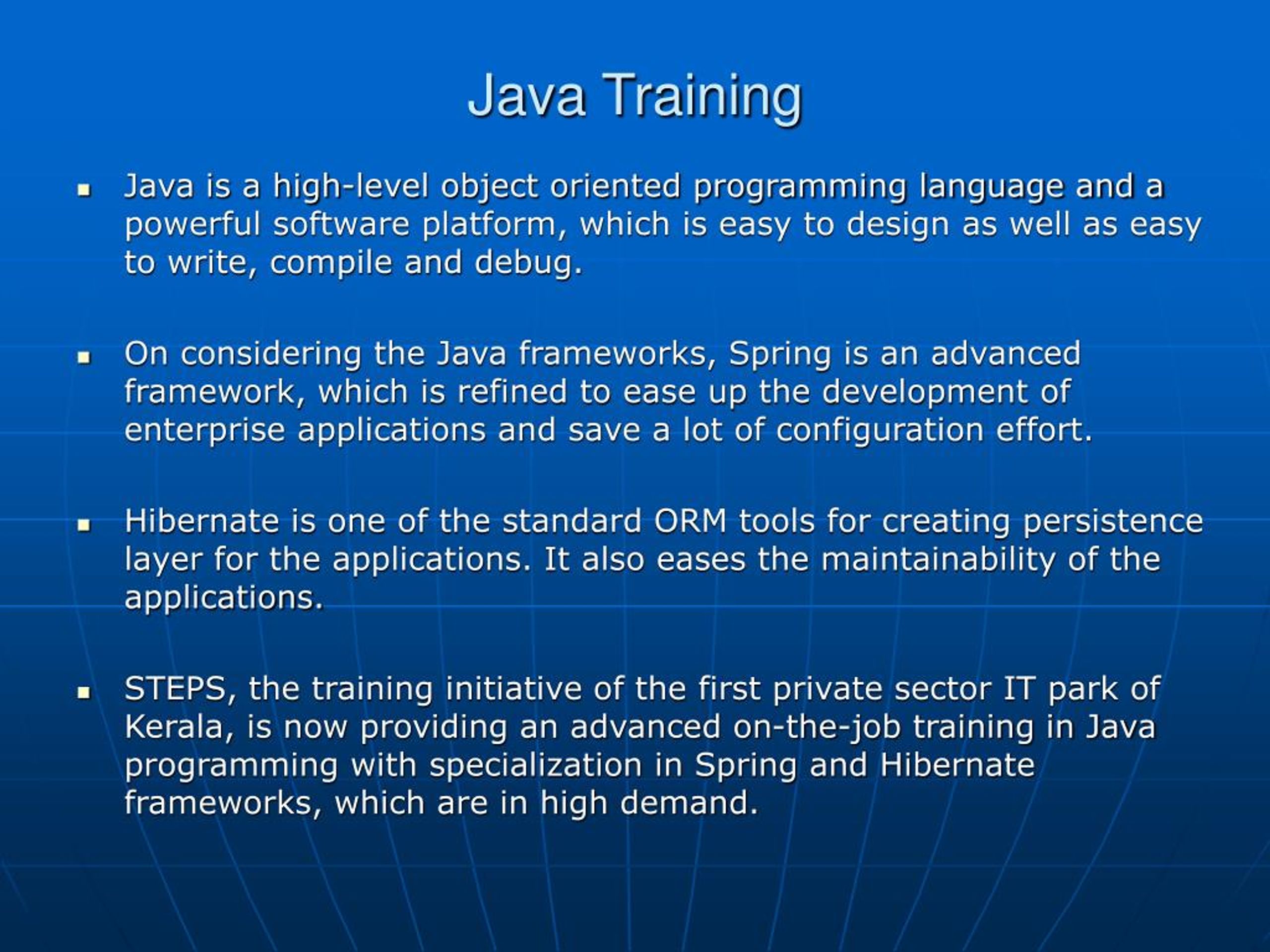 PPT Java training Steps Kochi PowerPoint Presentation, free download ID7475376