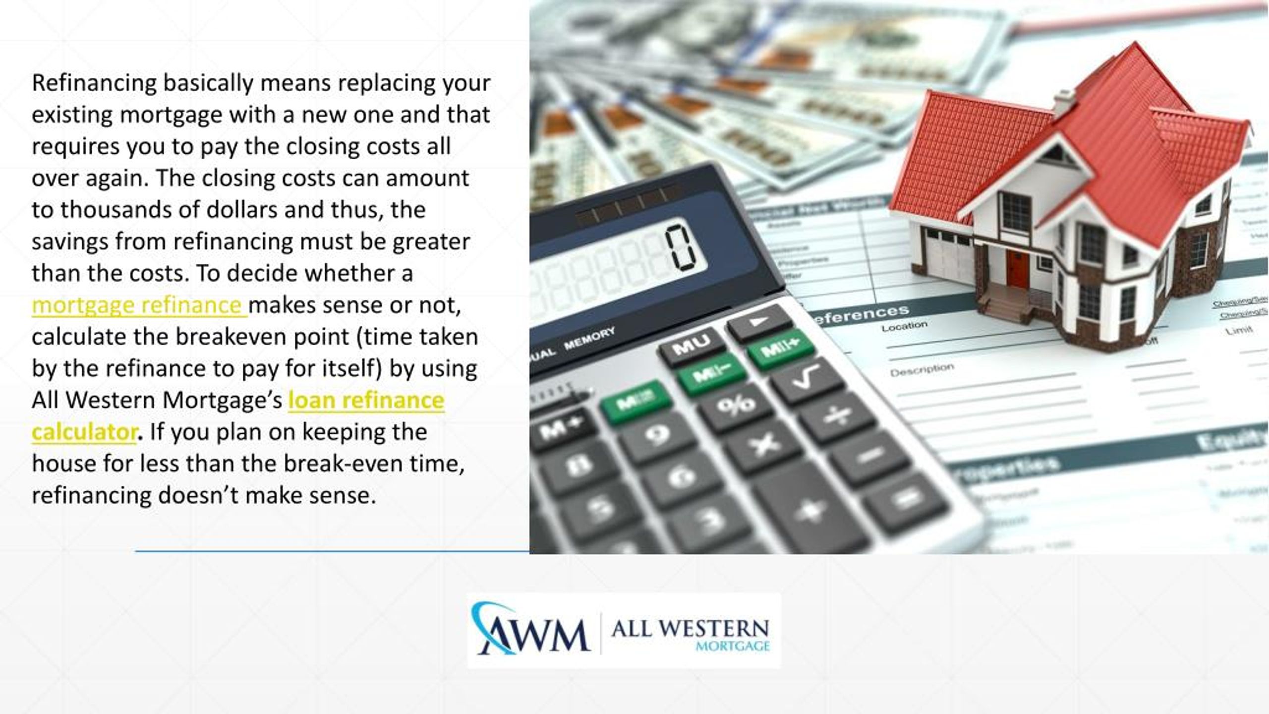 PPT All Western Mortgage’s home refinance calculator PowerPoint