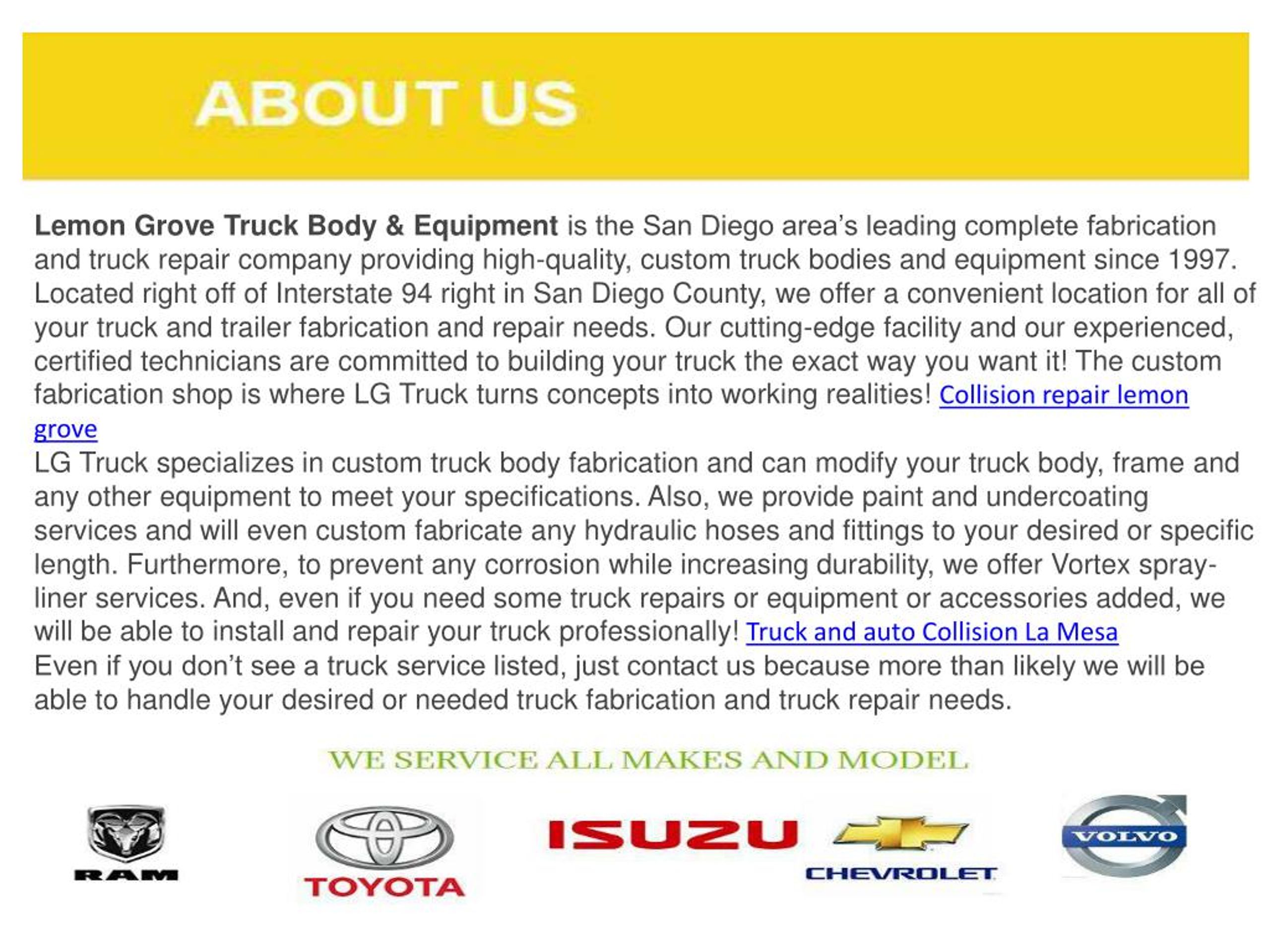 PPT Collision repair lemon grove Truck body Fabrication Escondido