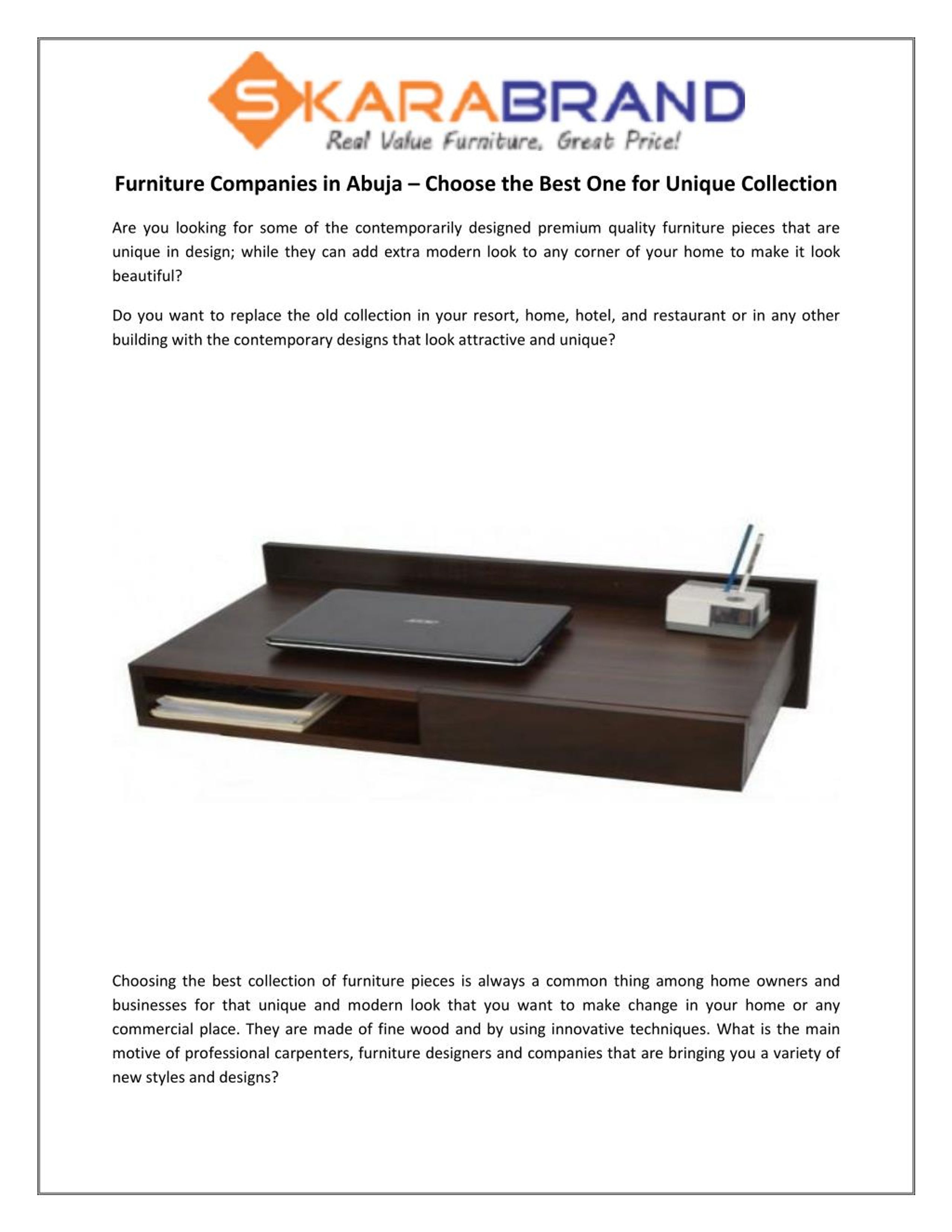 PPT Furniture Companies in Abuja Choose the Best One for Unique
