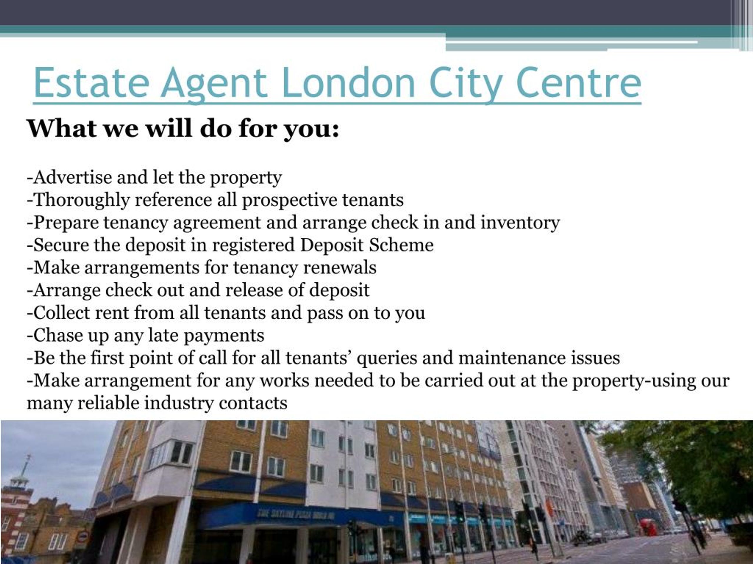 PPT Estate Agent London City Centre PowerPoint Presentation, free