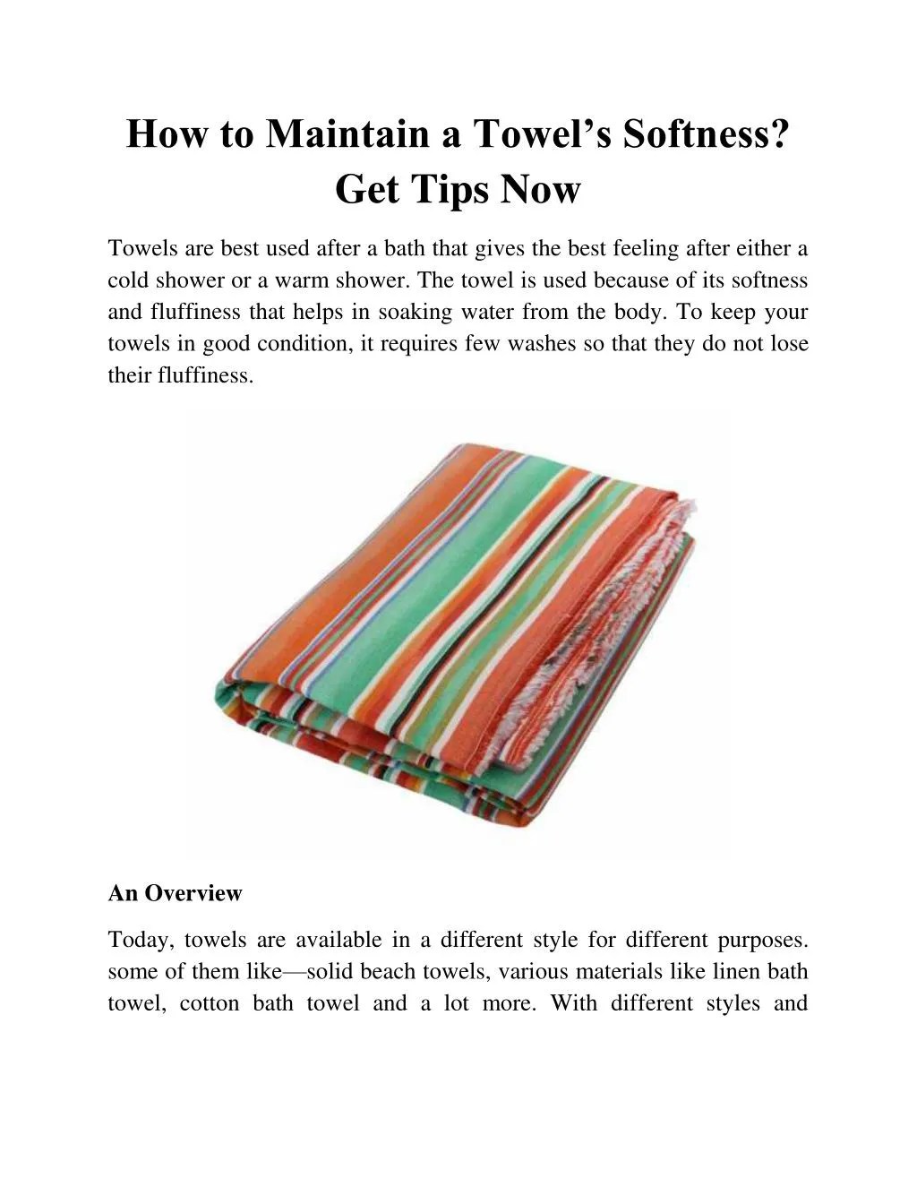 PPT How to Maintain a Towel’s Softness? Get Tips Now! PowerPoint