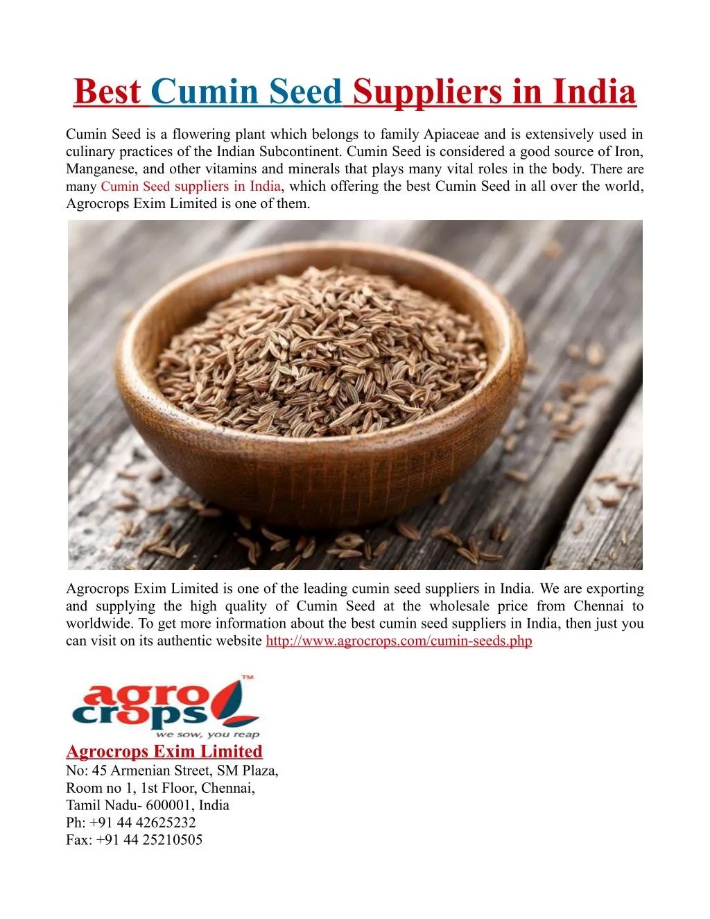 PPT Best Cumin Seed Suppliers in India PowerPoint Presentation, free