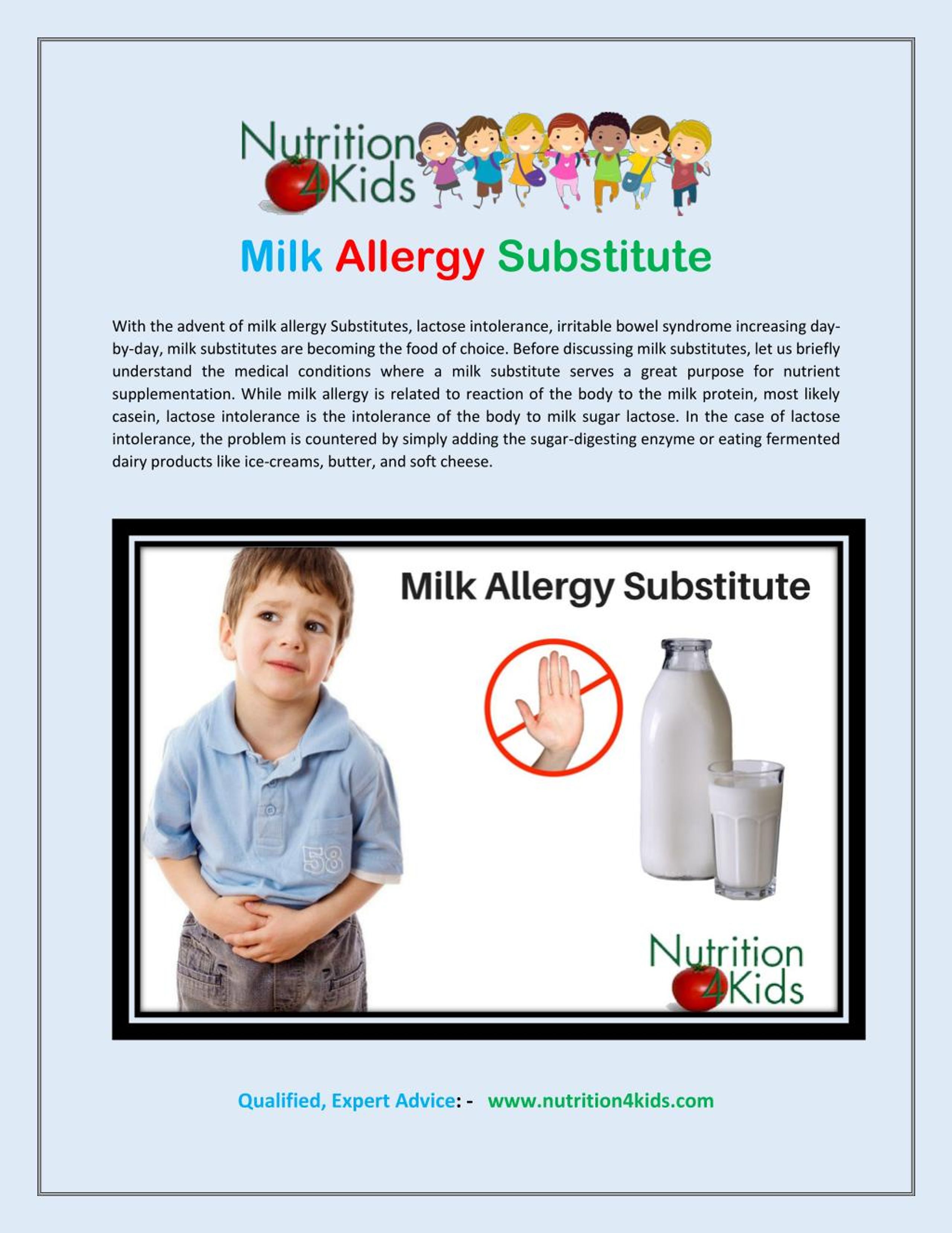 PPT Milk allergy substitute PowerPoint Presentation, free download