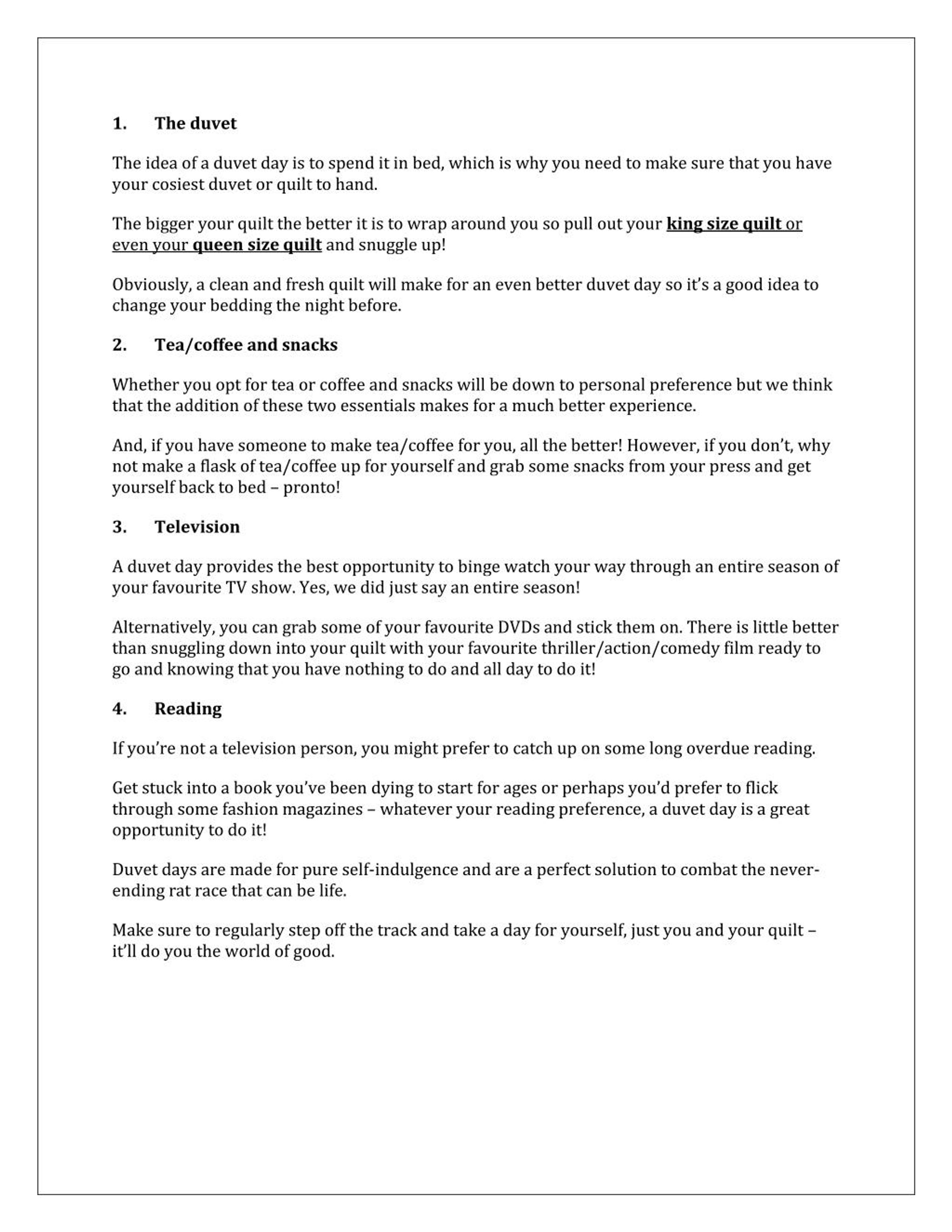 PPT How to Have The Most Perfect Duvet Day Ever! PowerPoint