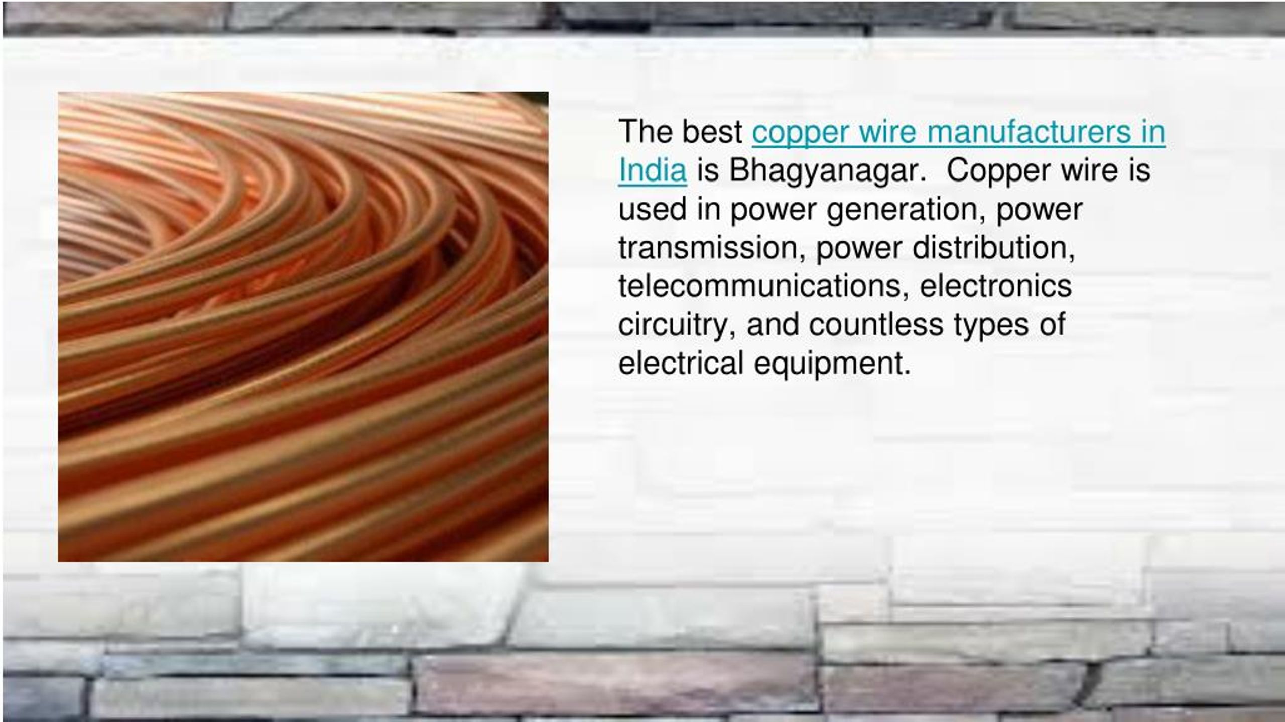 PPT Copper wire manufacturers in India PowerPoint Presentation, free download ID7489365