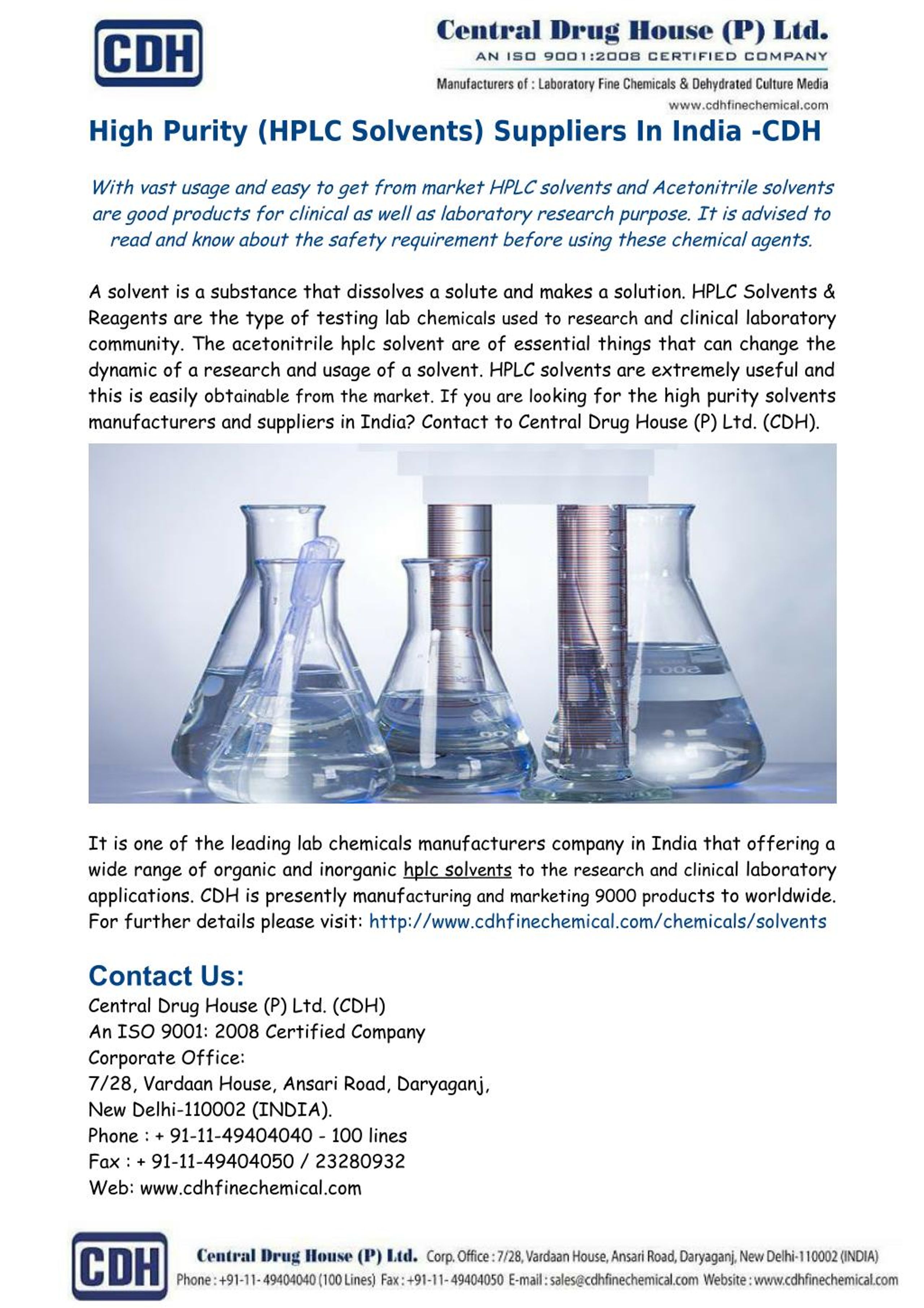 PPT High Purity Solvents, HPLC Solvents PowerPoint Presentation, free