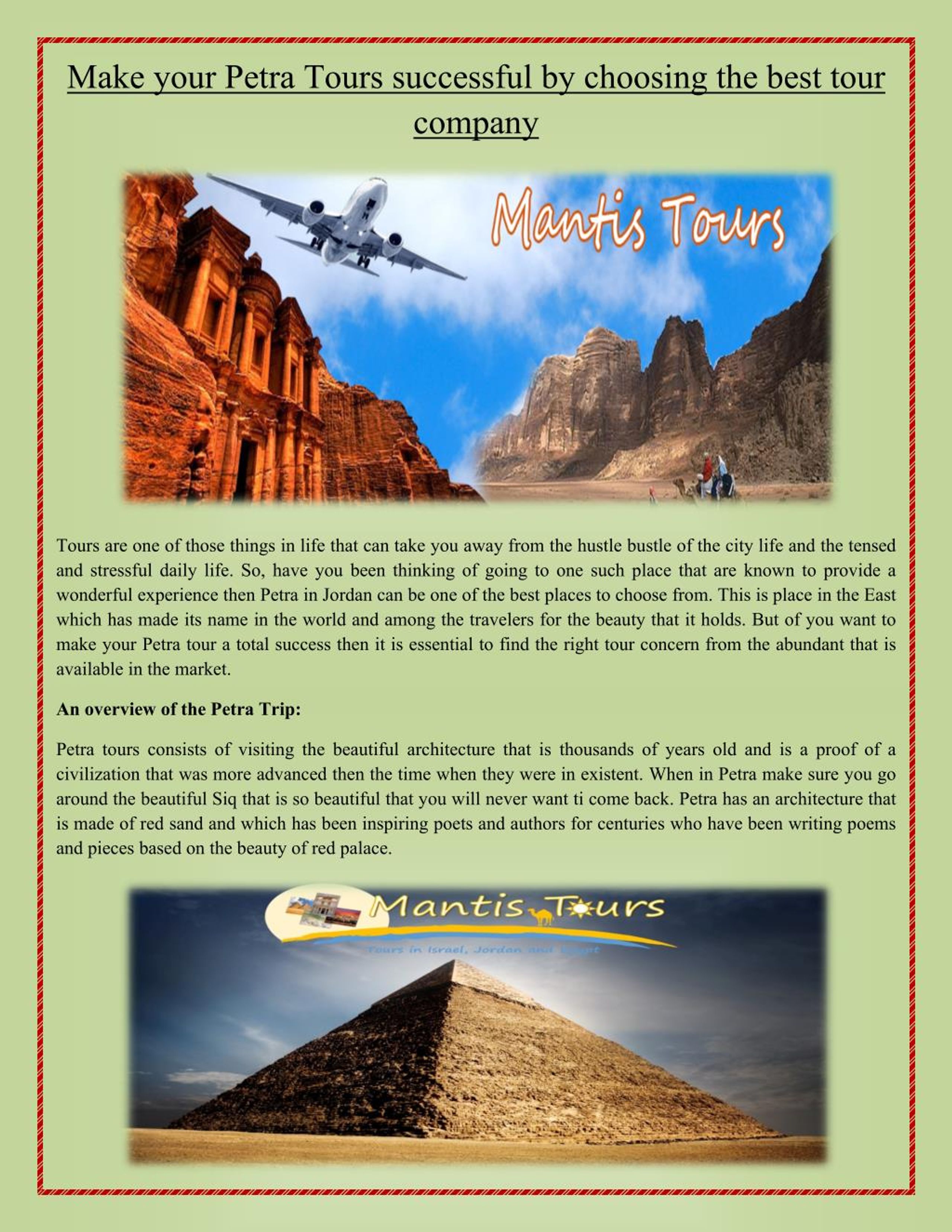 PPT Make your Petra Tours successful by choosing the best tour