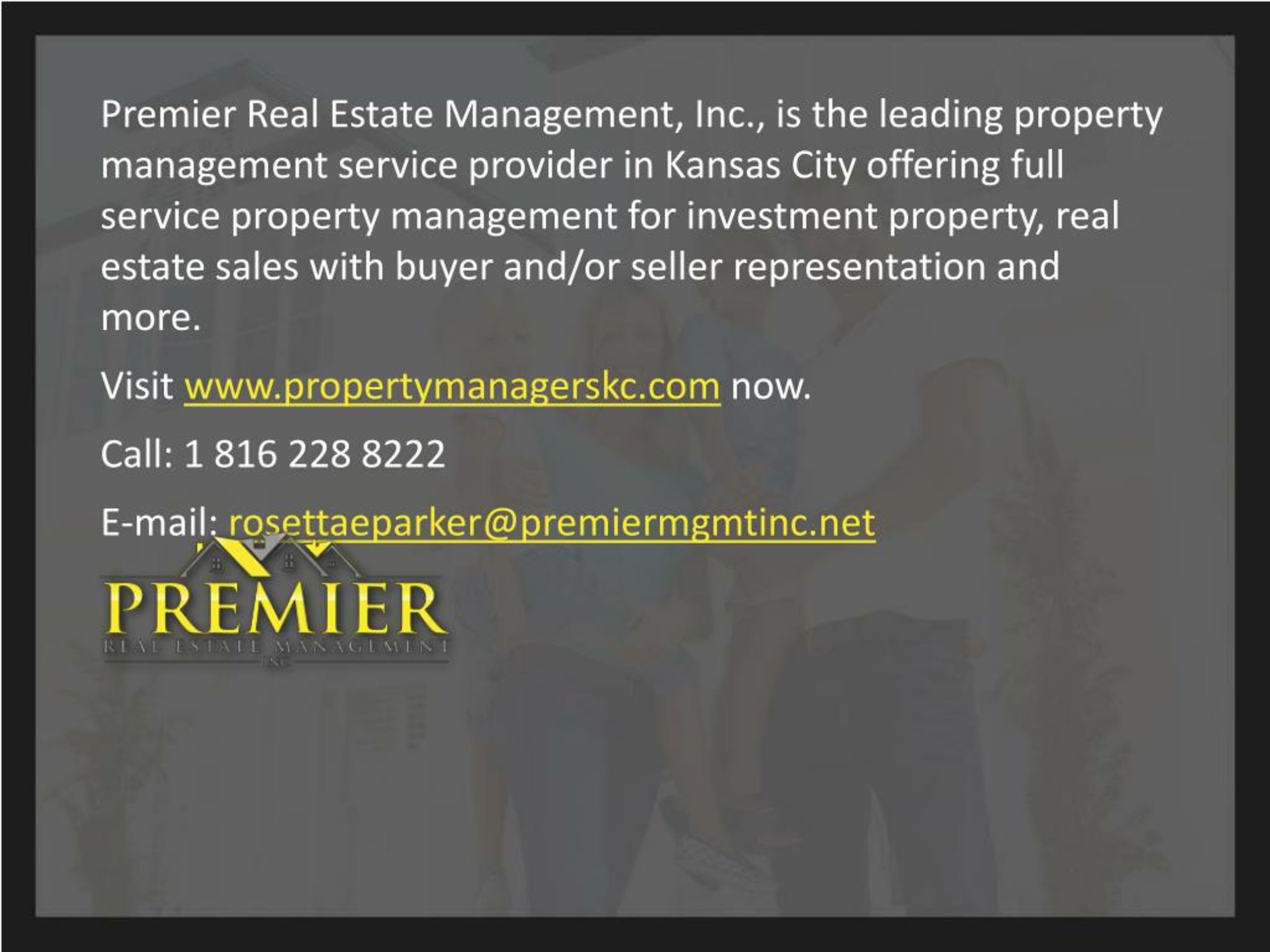 PPT Multifamily Property Management Premier Real Estate Management, Inc. PowerPoint