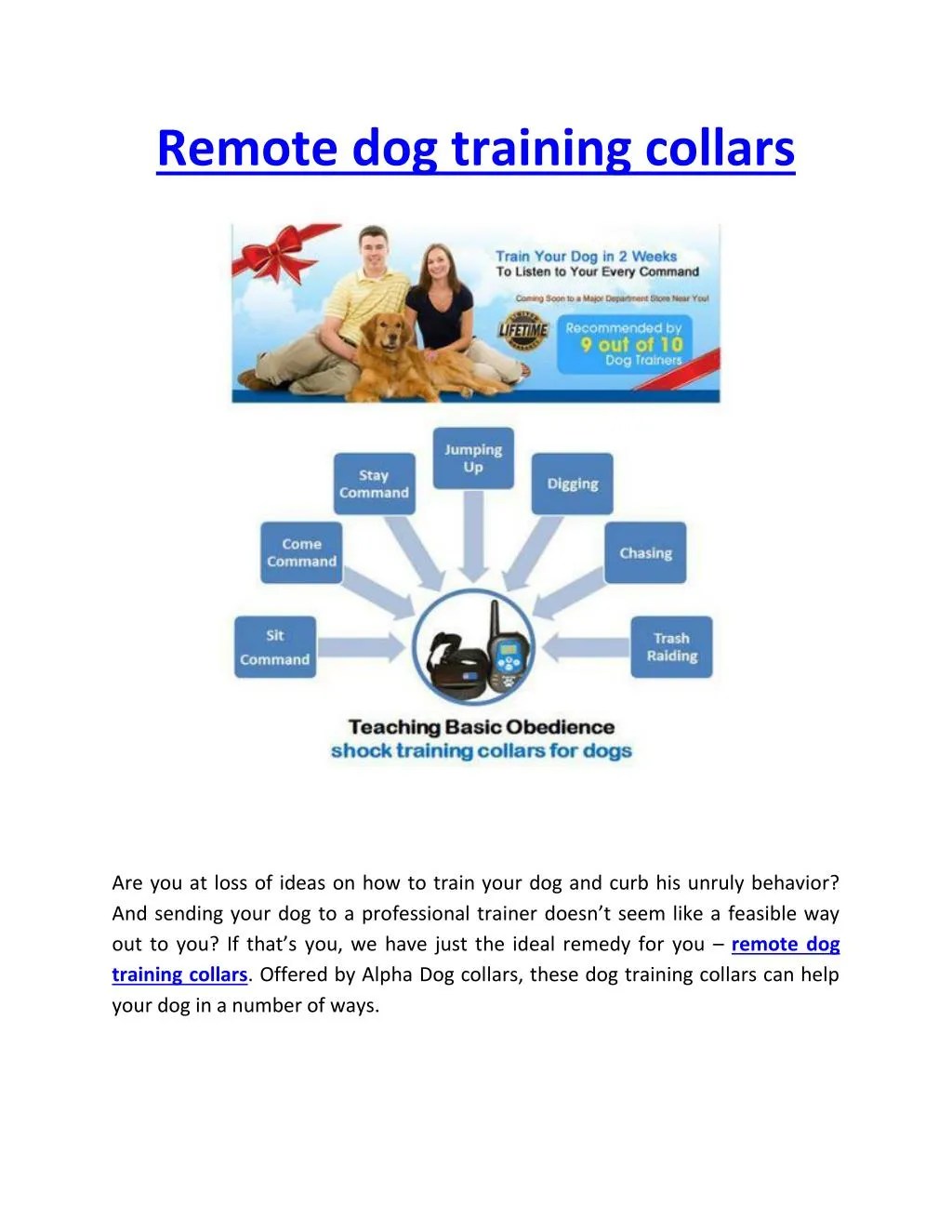 PPT Remote Dog Training Collars PowerPoint Presentation, free download ID7492994