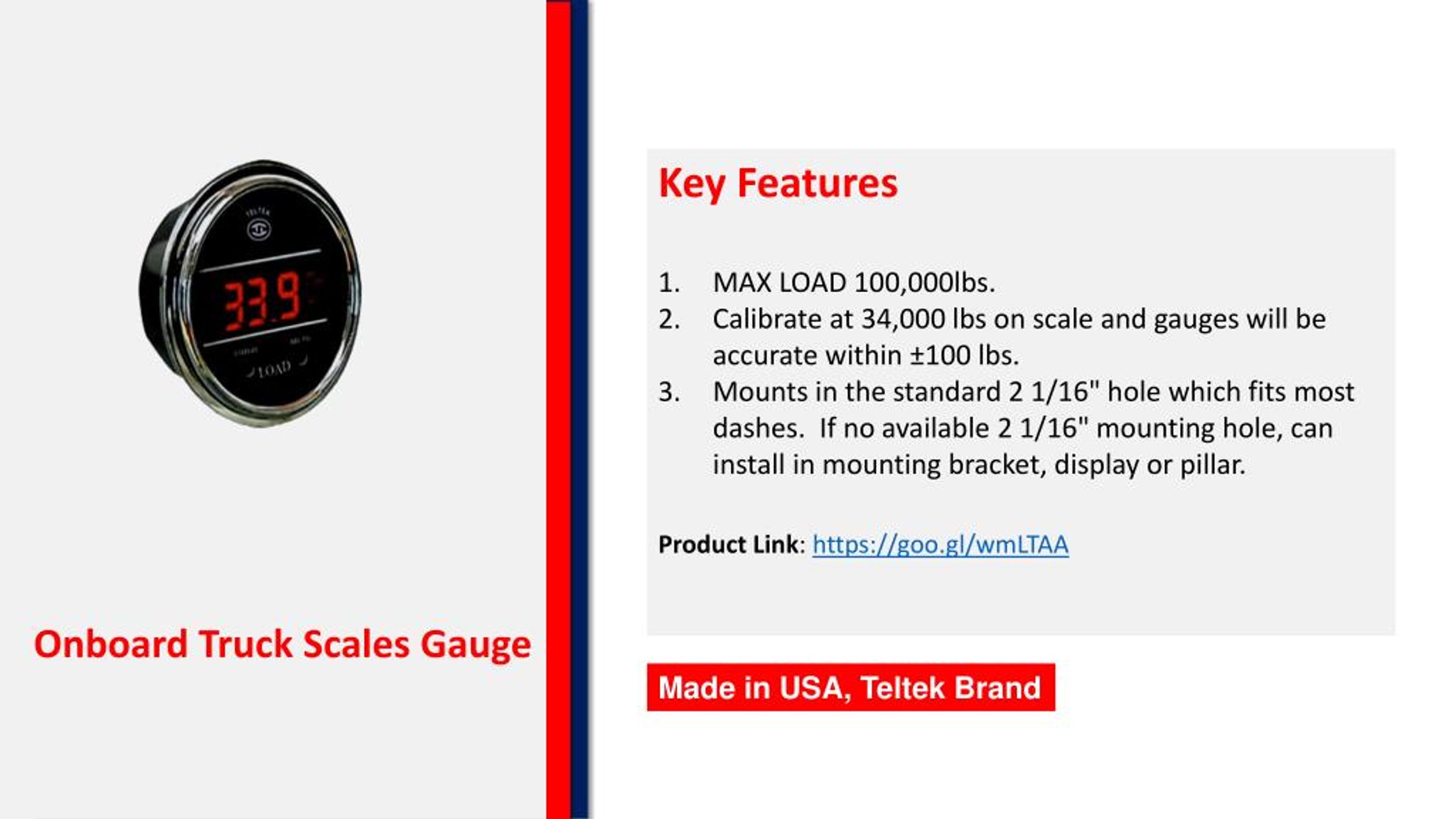 PPT Best Auto Gauges for Kenworth and Peterbilt, Made in USA, Teltek