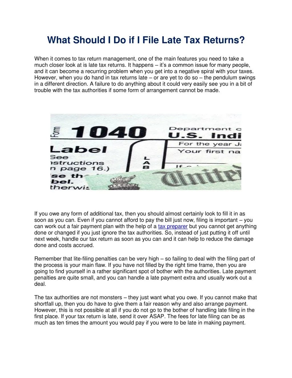 PPT What Should I Do if I File Late Tax Returns PowerPoint