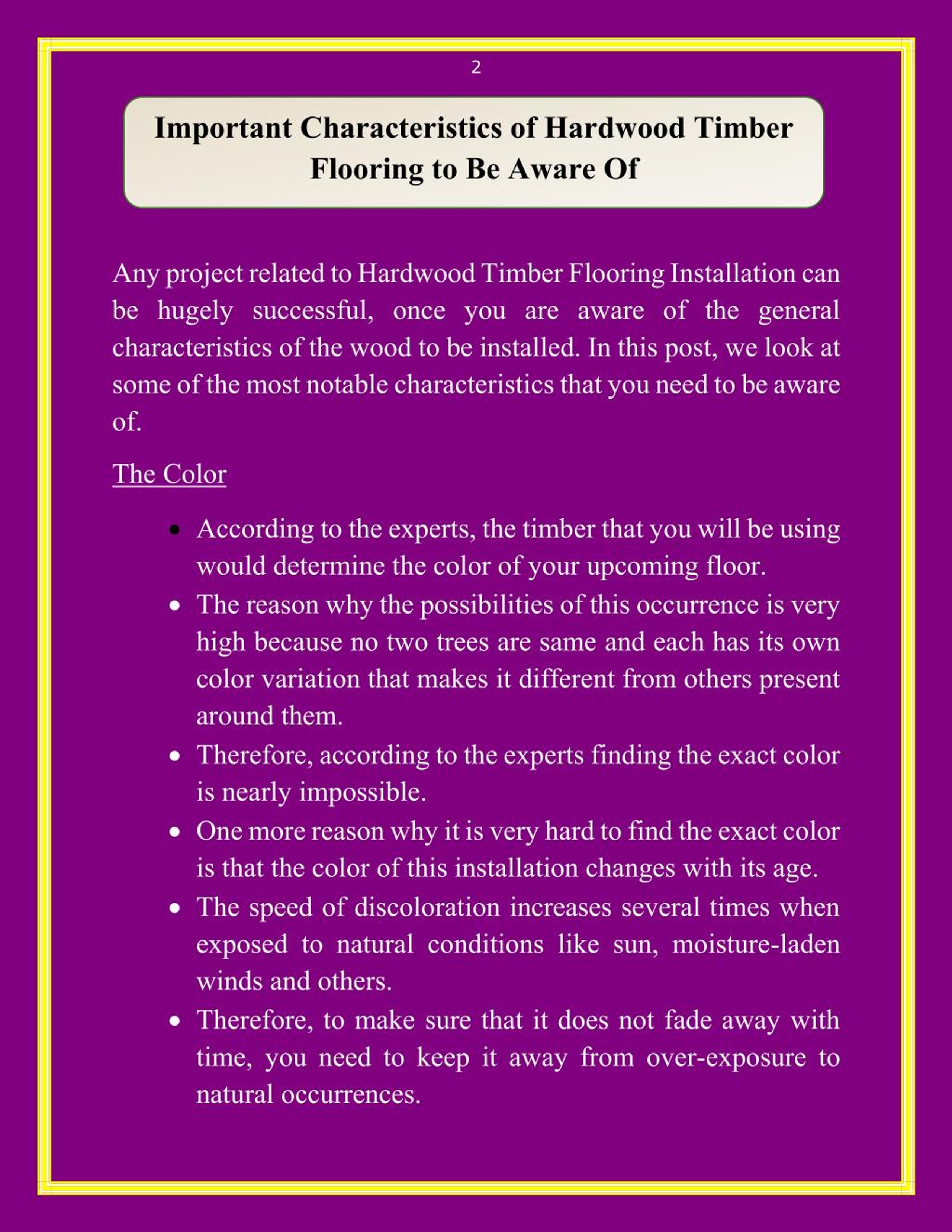 PPT Important Characteristics Of Hardwood Timber Flooring To Be Aware