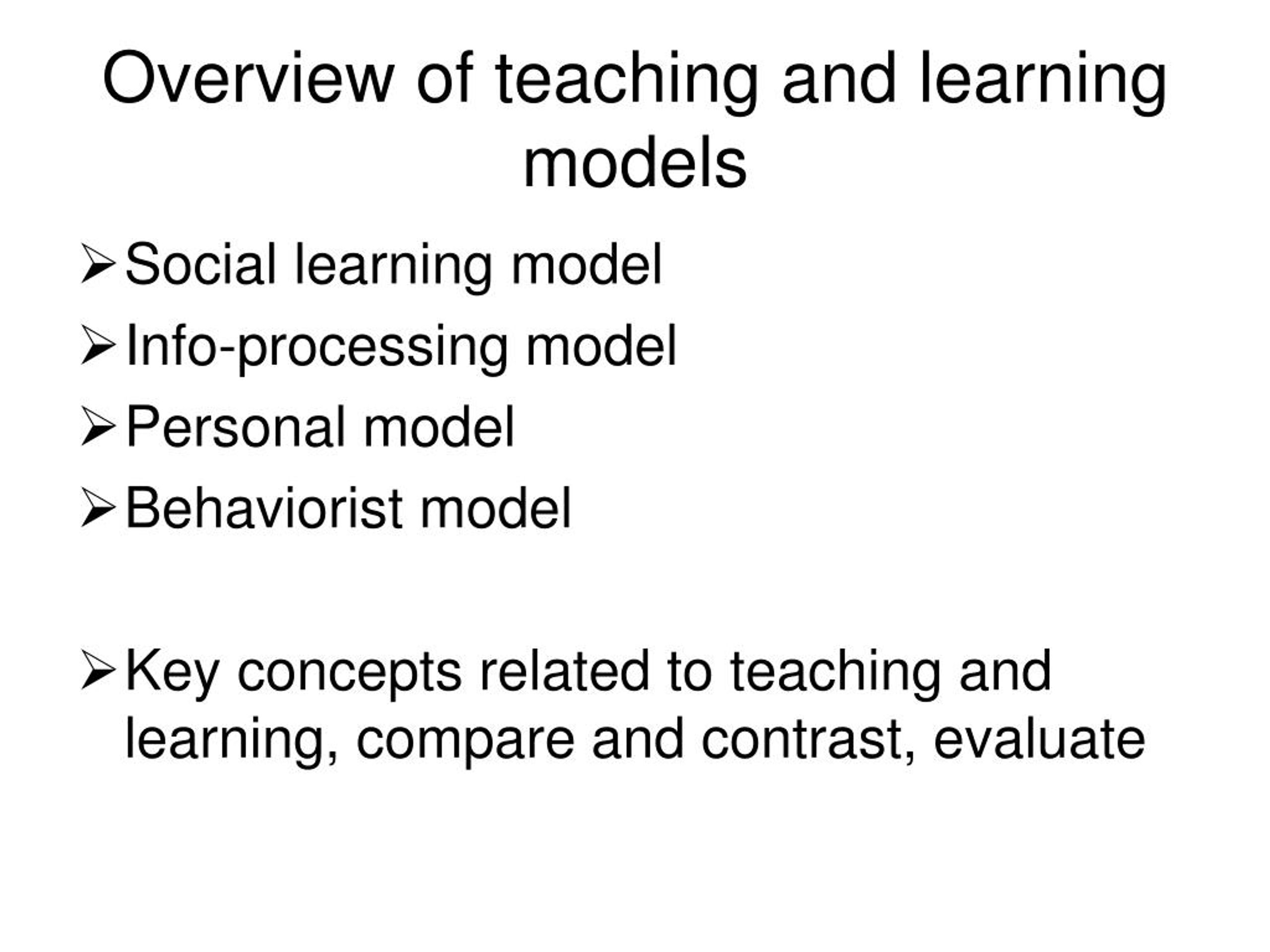 PPT models of teaching and learning PowerPoint Presentation, free download ID7521719