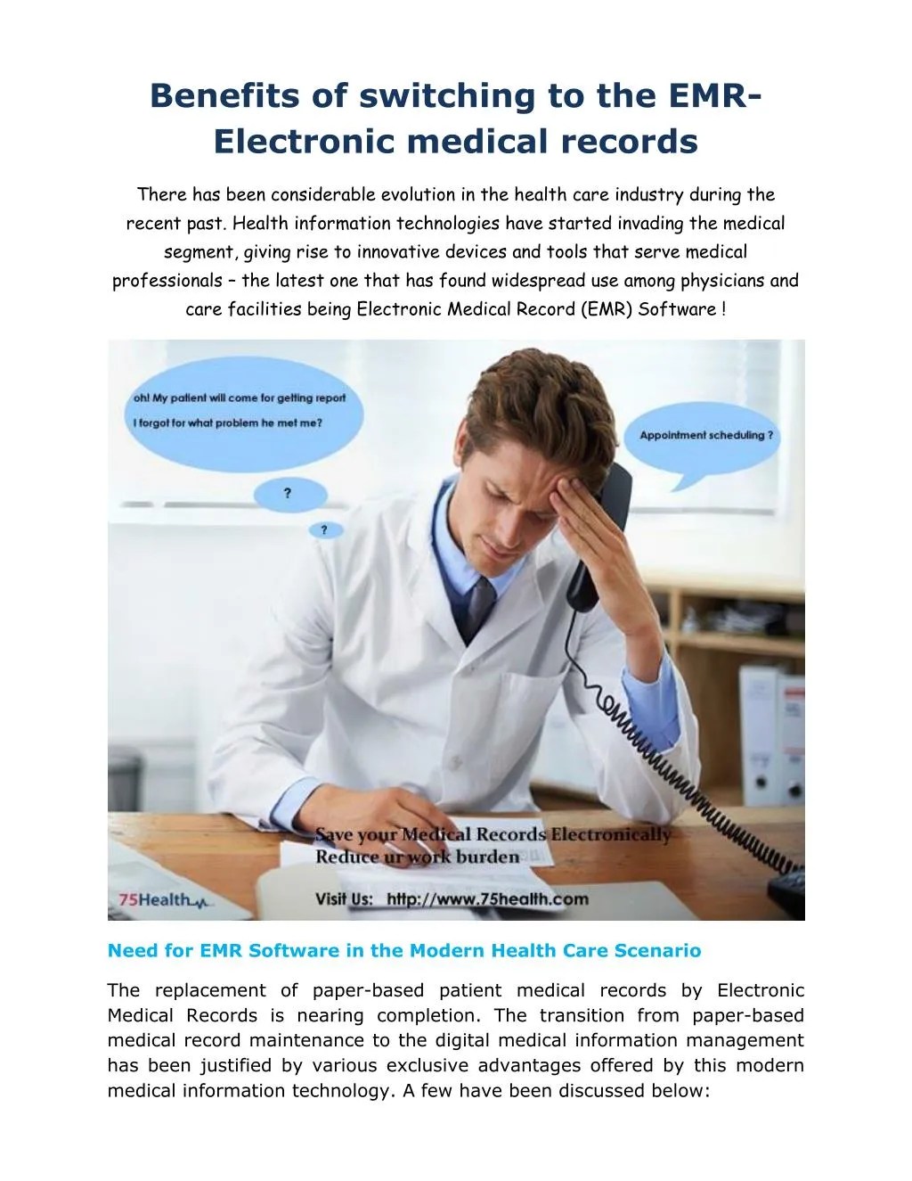 PPT Benefits of switching to EMR75health PowerPoint Presentation
