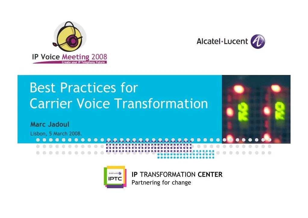 PPT Best Practices for Carrier Voice Transformation (2008) PowerPoint