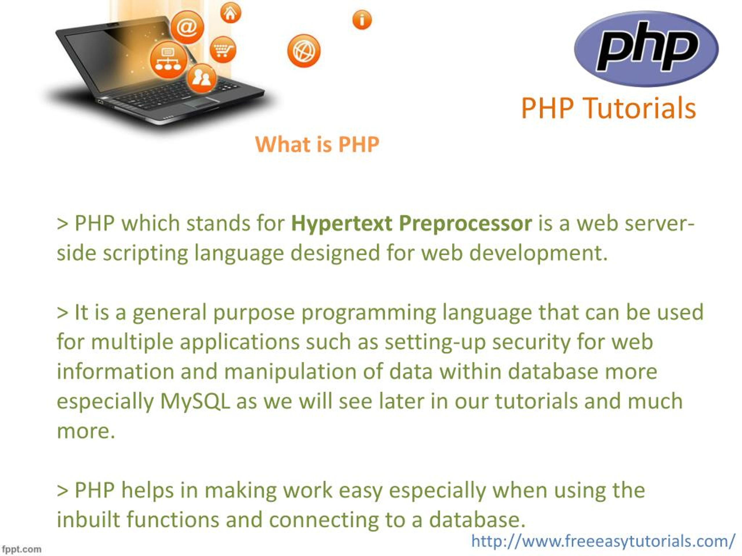 PPT PHP tutorials , php tutorials for beginners , tutorials for php