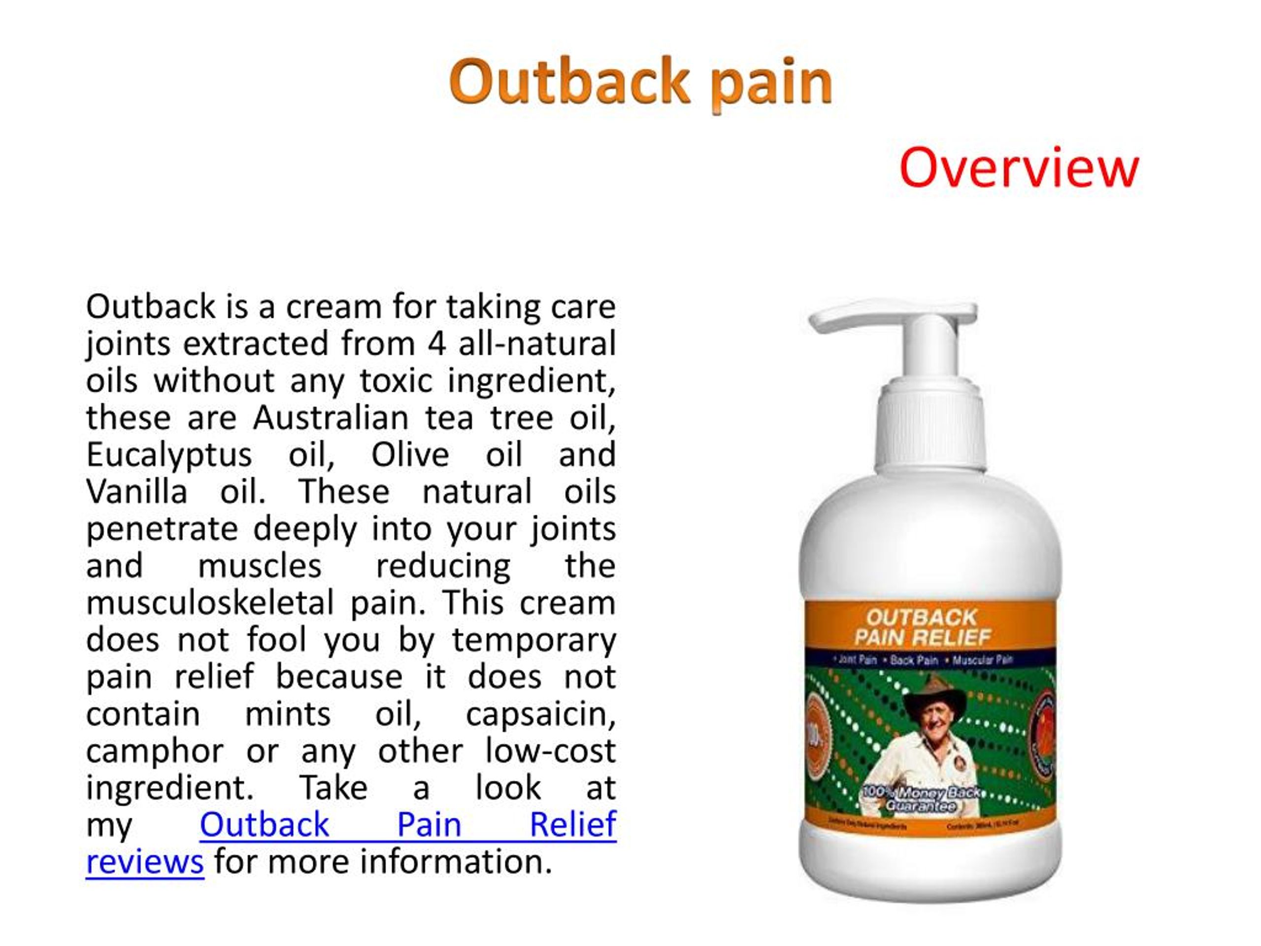 PPT OutbackPainReliefReviews PowerPoint Presentation, free download ID7549947