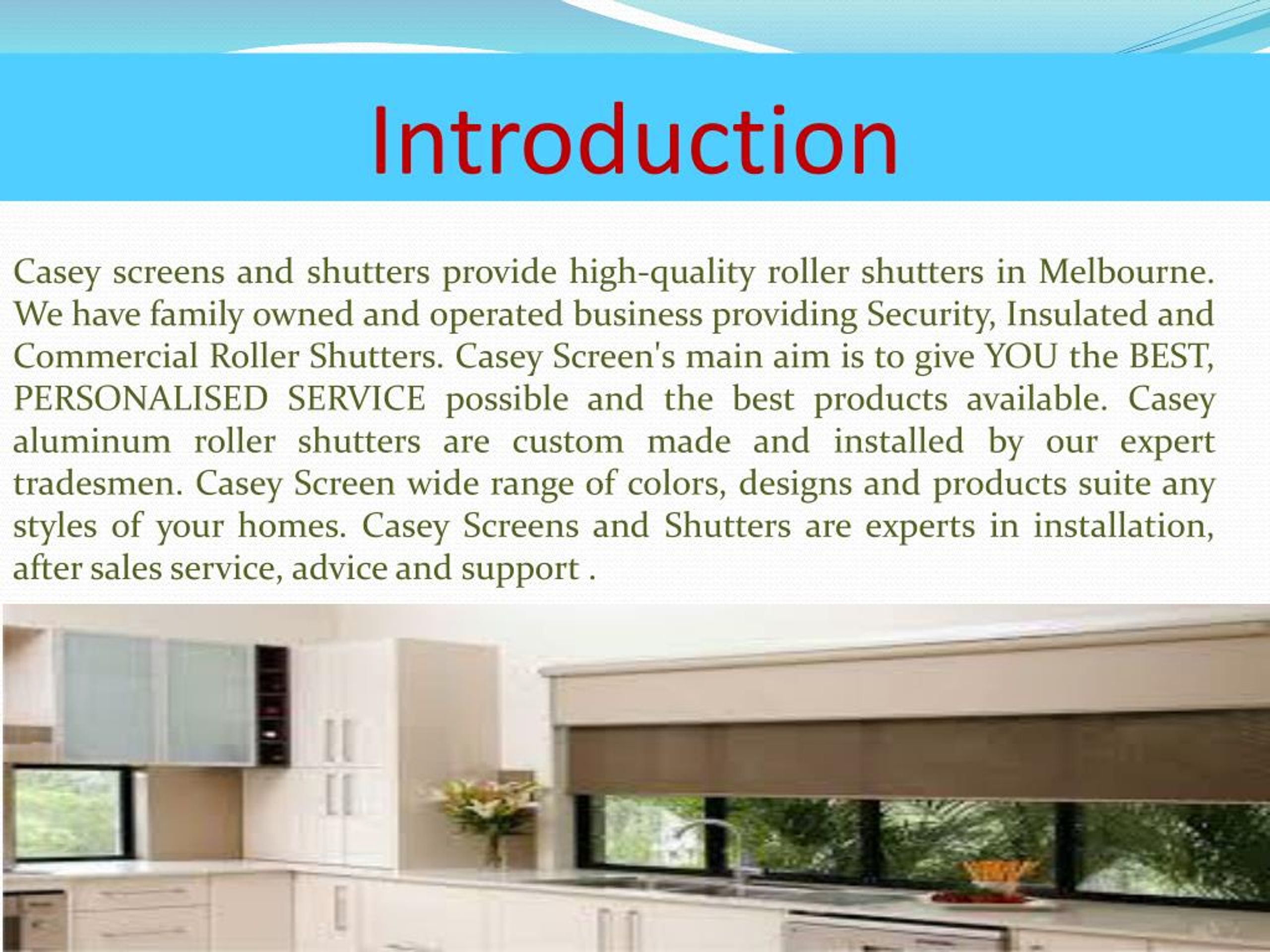 PPT Casey Screens and Shutters PowerPoint Presentation, free download