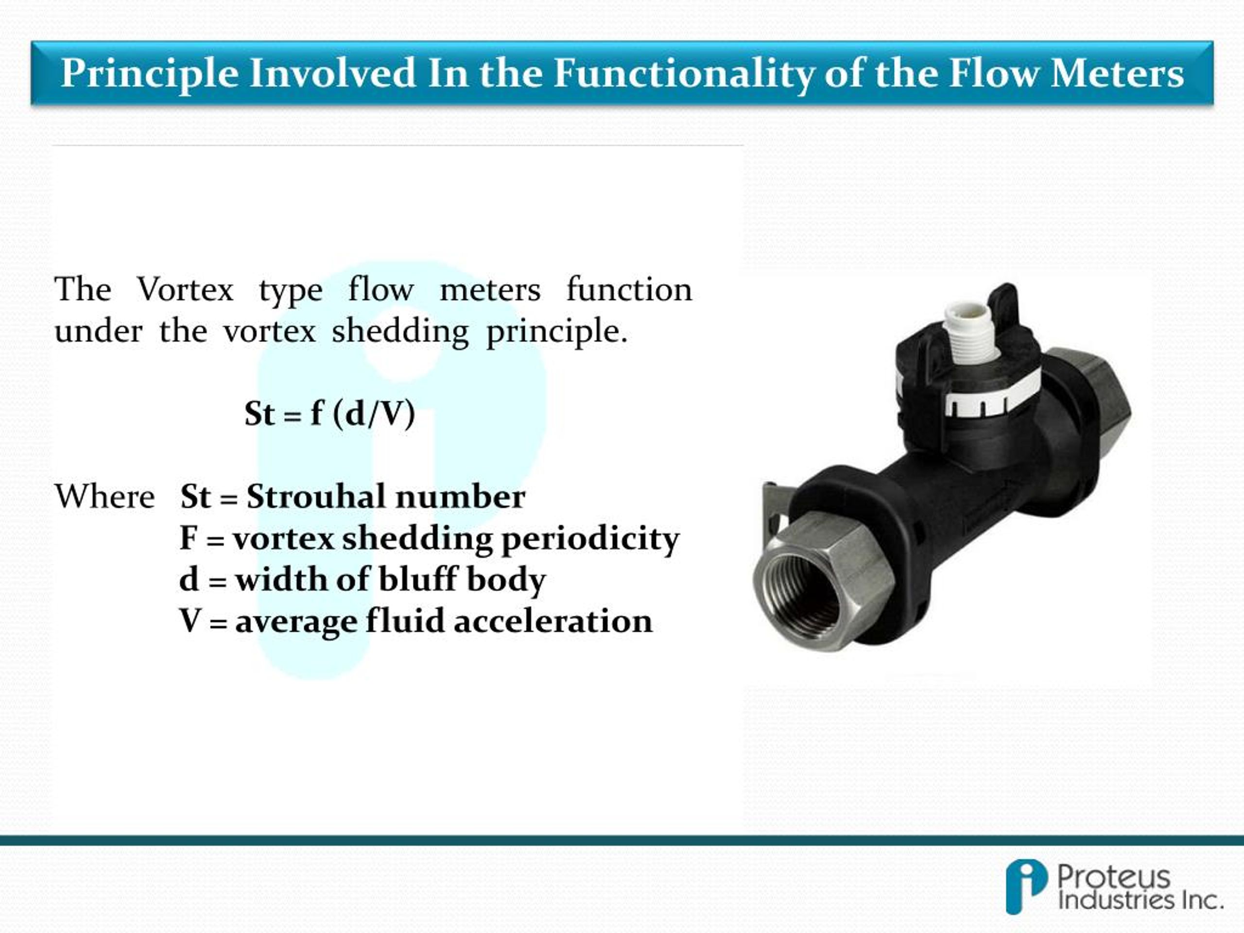 PPT Vortex type flow meter for industry Proteus Industries
